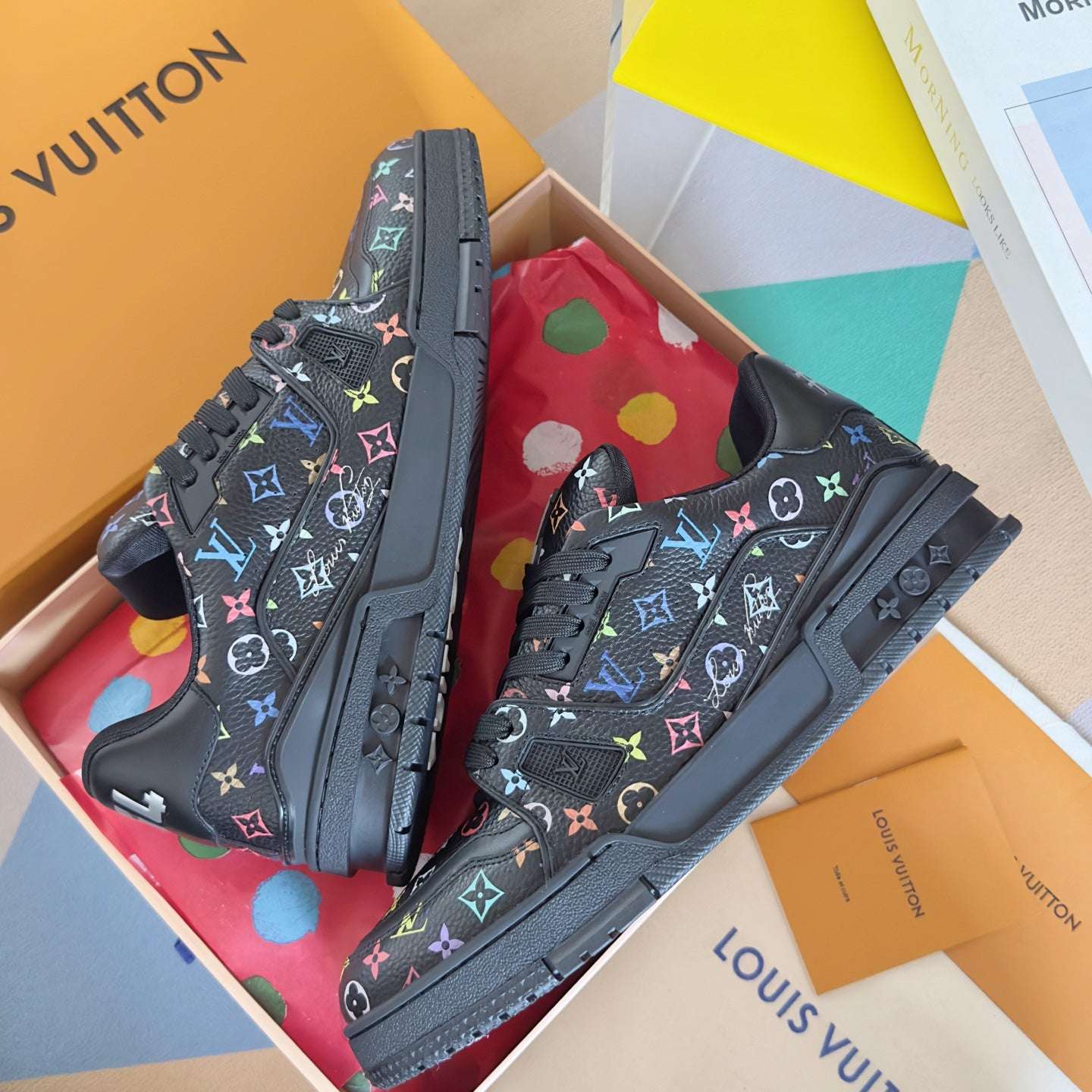 New  luxury fashion x Takashi Murakami Co branded Casual Sports Shoes Skateboarding Shoes