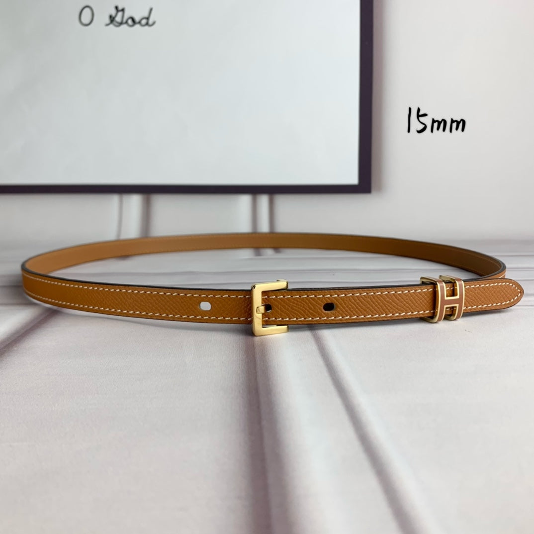 H New Kelly Garden Party 15mm Women's Epsom Leather Belt