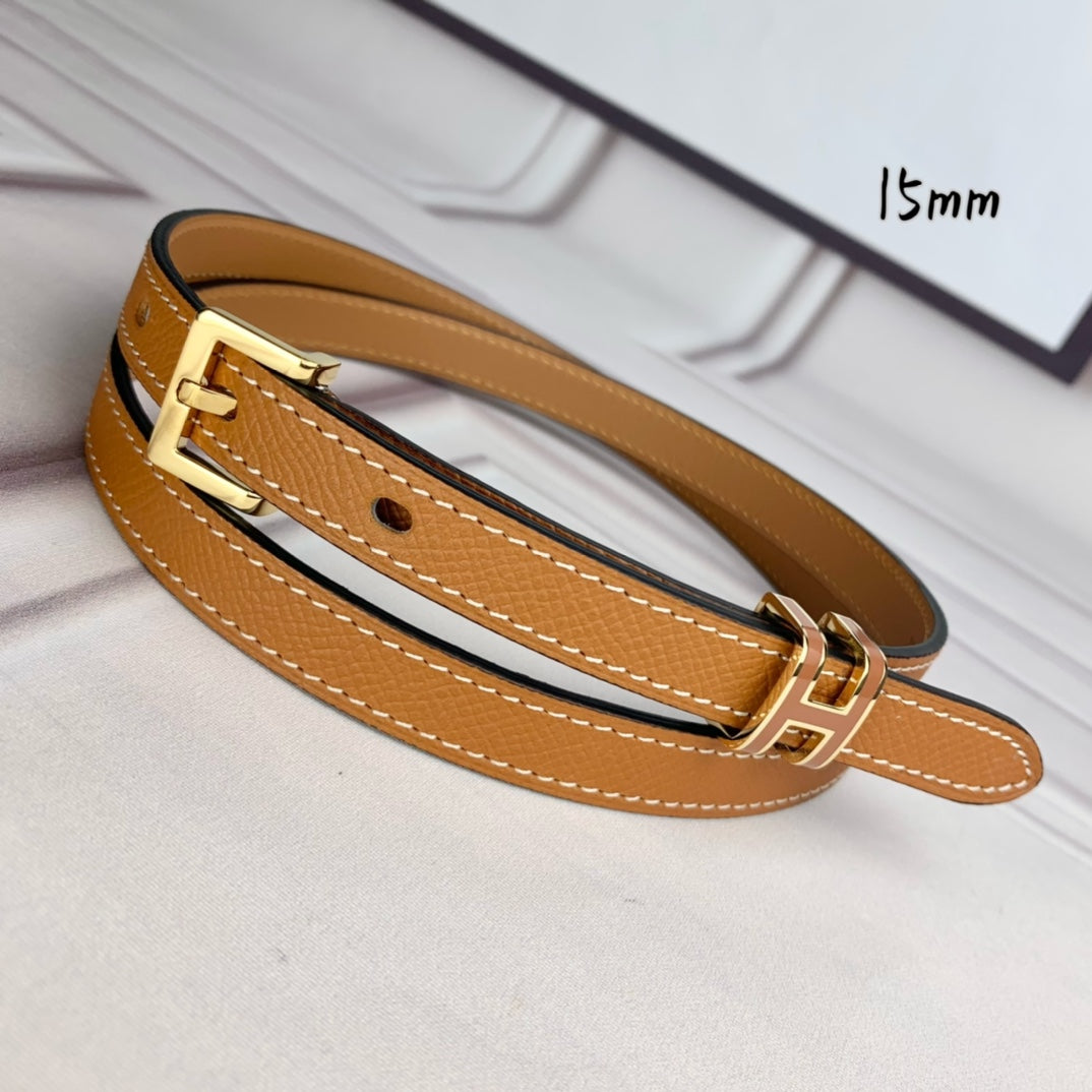 H New Kelly Garden Party 15mm Women's Epsom Leather Belt