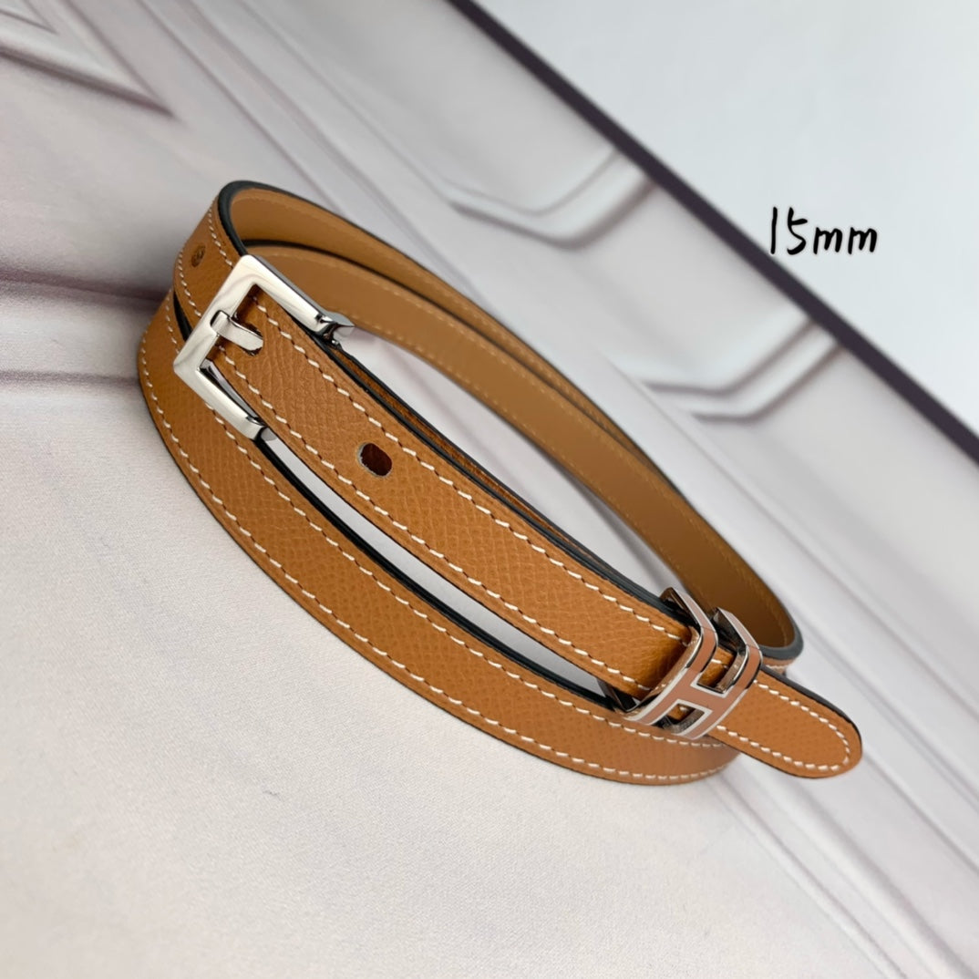 H New Kelly Garden Party 15mm Women's Epsom Leather Belt