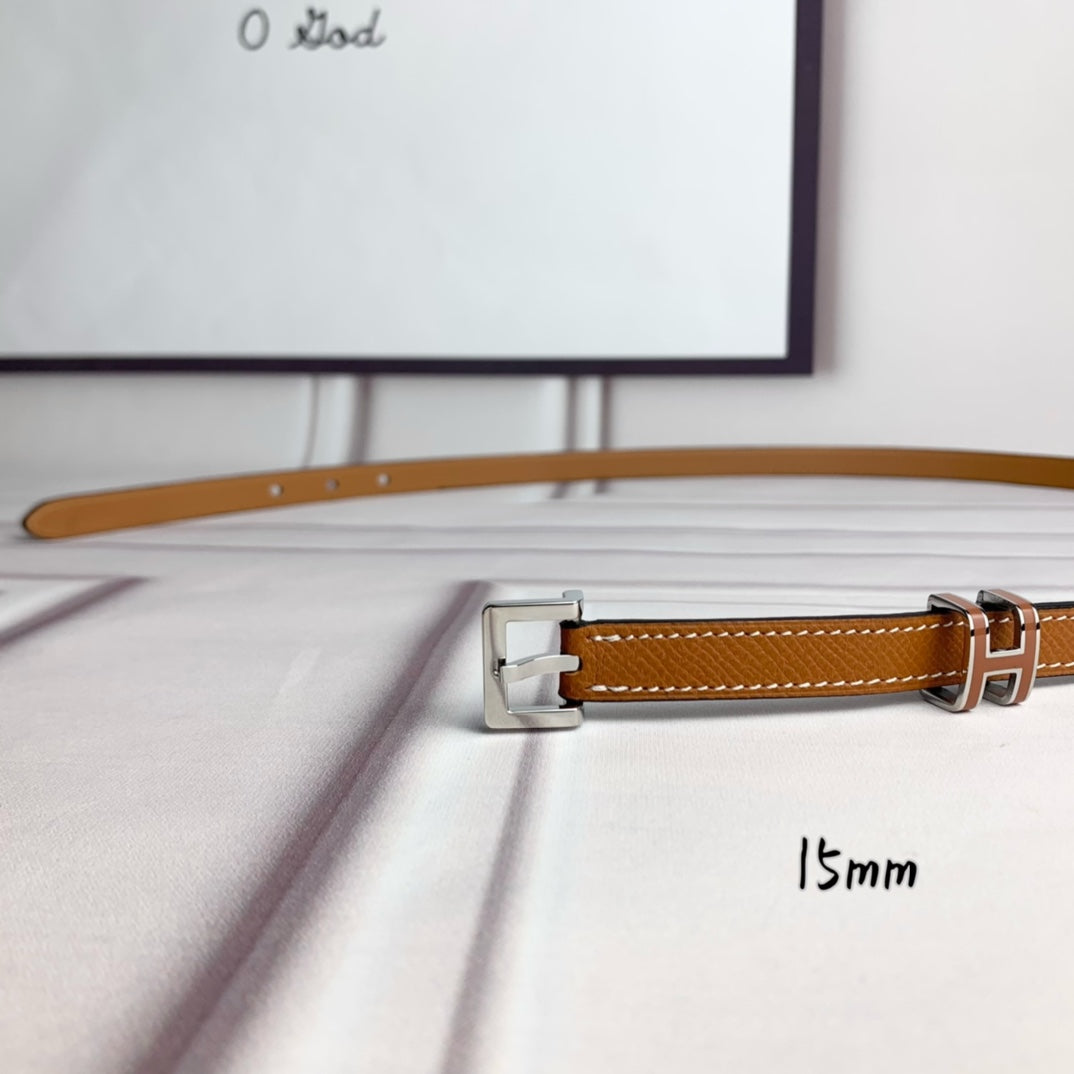 H New Kelly Garden Party 15mm Women's Epsom Leather Belt