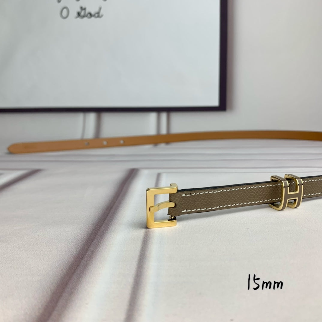 H New Kelly Garden Party 15mm Women's Epsom Leather Belt