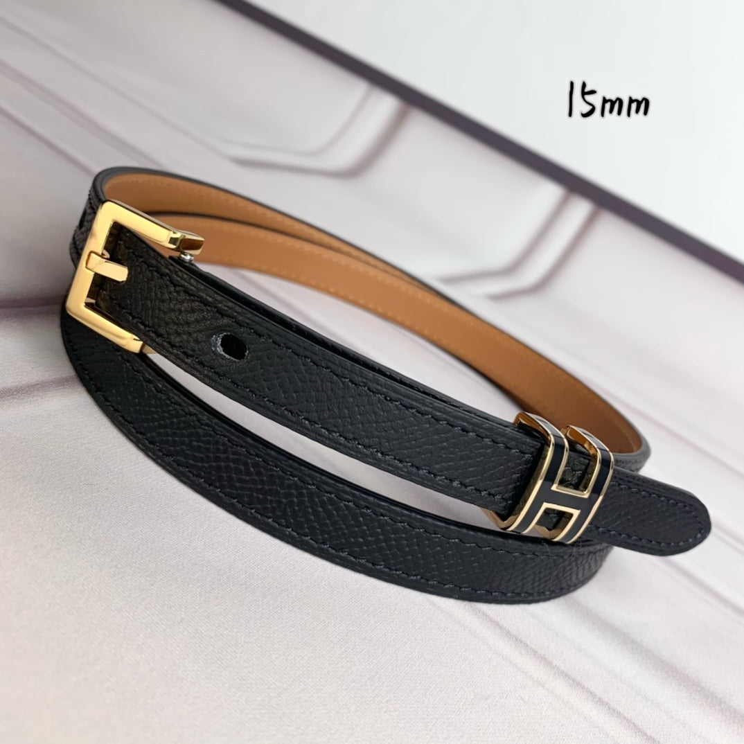H New Kelly Garden Party 15mm Women's Epsom Leather Belt