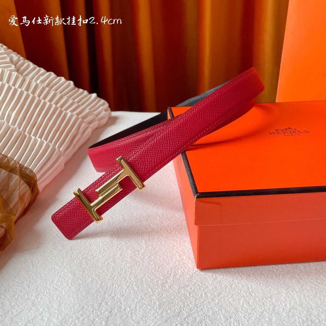 H New Kelly Garden Party 24mm Women's Double sided Epsom Belt