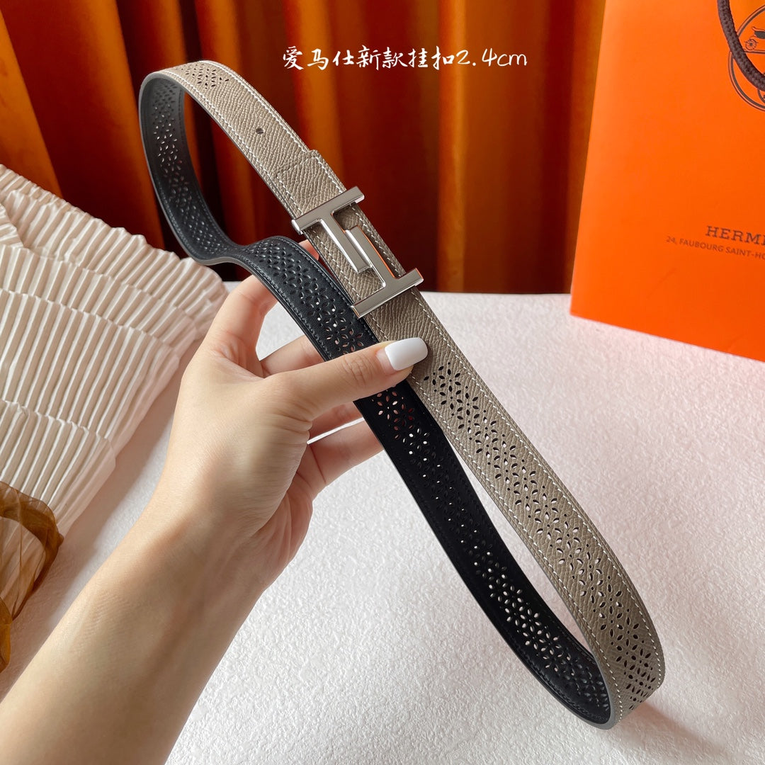 H New Kelly Garden Party 24mm Women's Double sided Epsom Belt