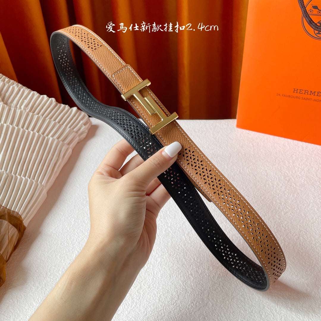H New Kelly Garden Party 24mm Women's Double sided Epsom Belt
