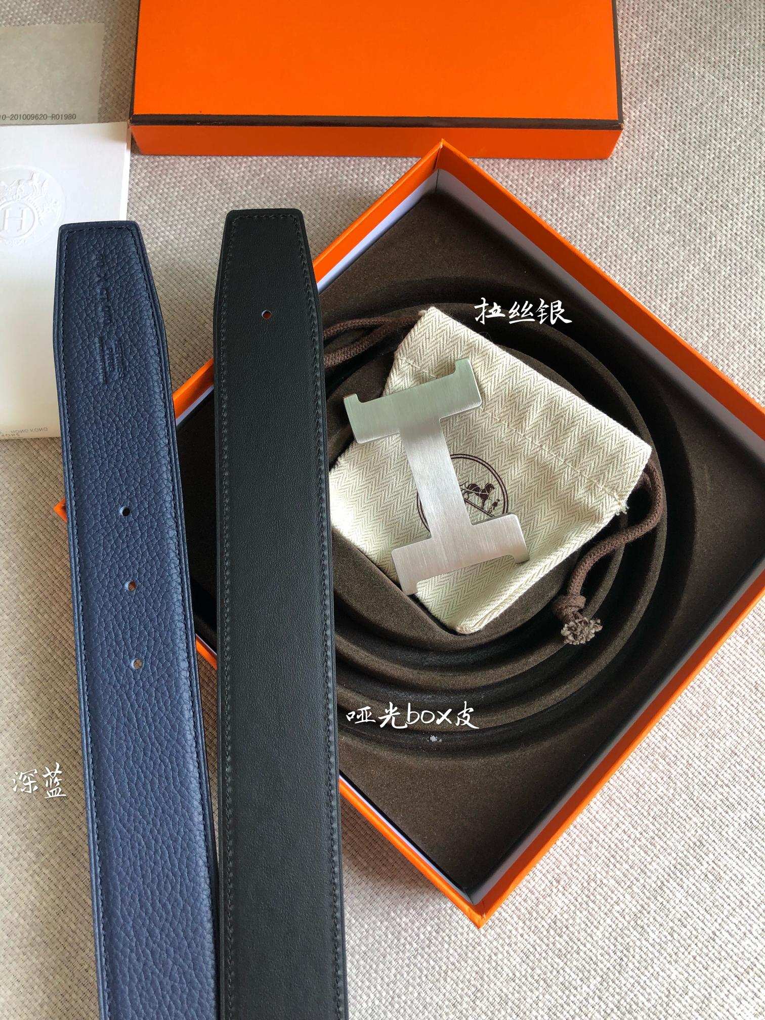 H New constance belt buckle&reversible leather strap Men's 38mm
