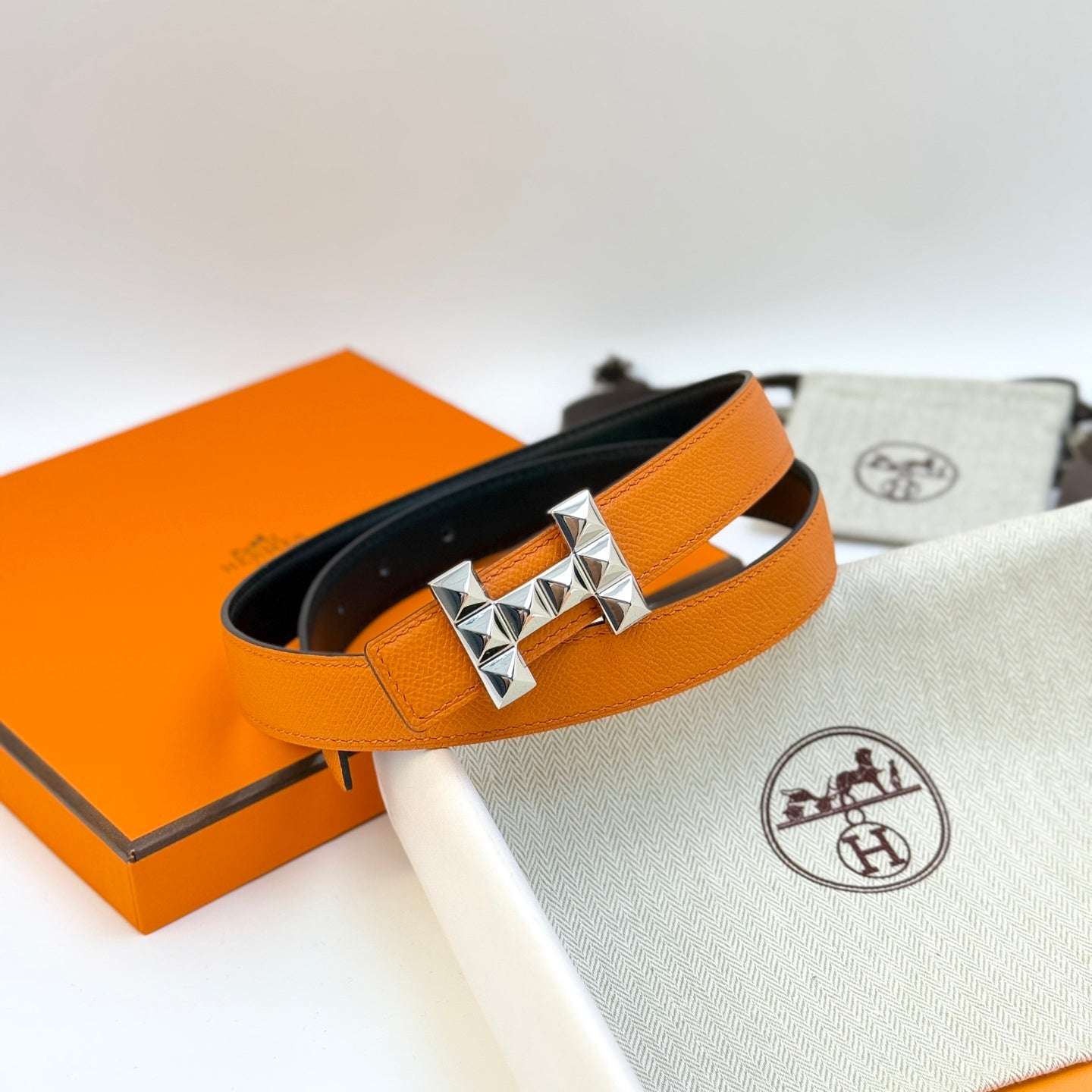 H new Infini belt buckle and double-sided leather women's 24mm