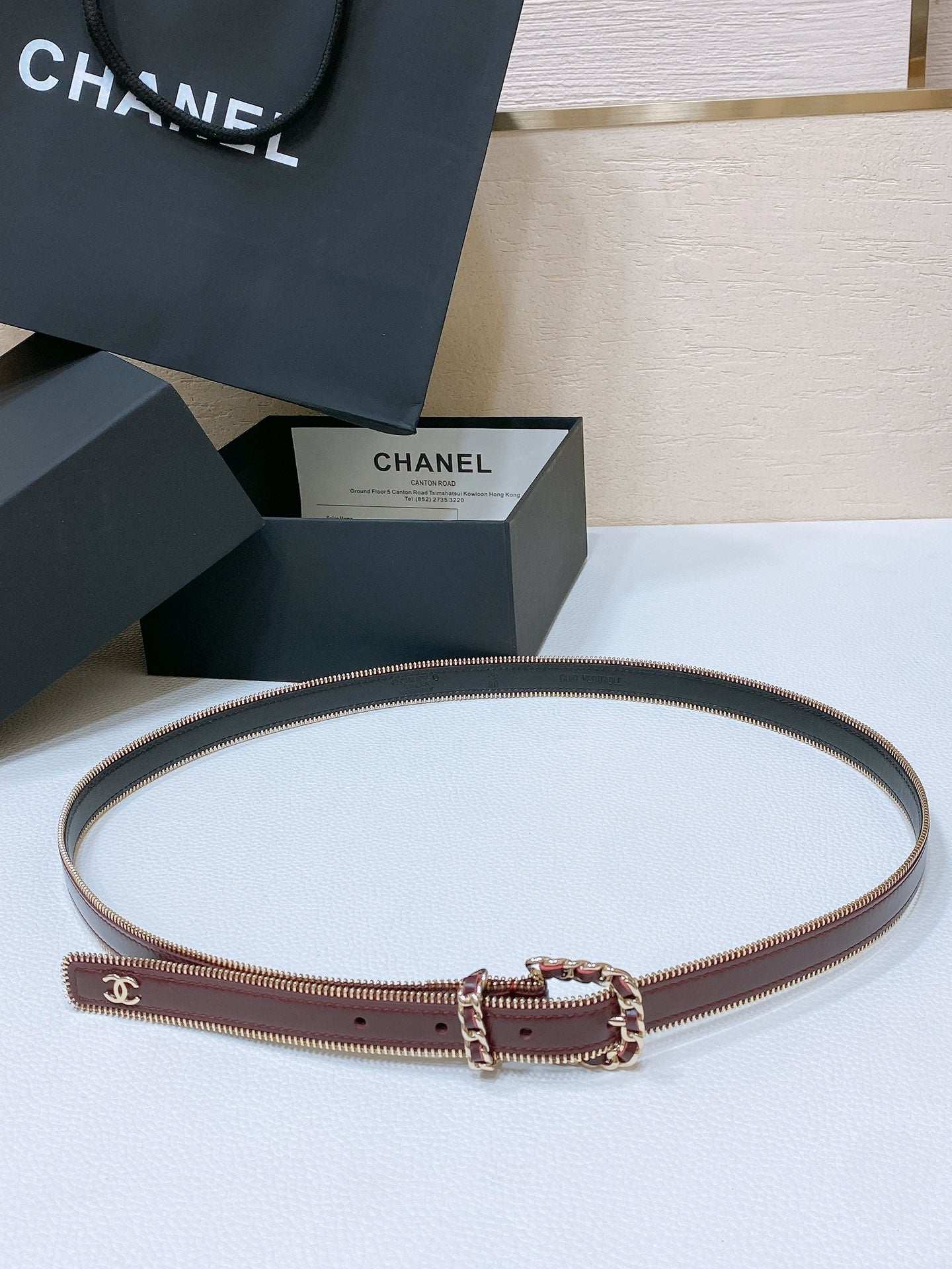 New Cha~nel Imported Shiny Leather 2.0cm Soft and Exquisite Belt
