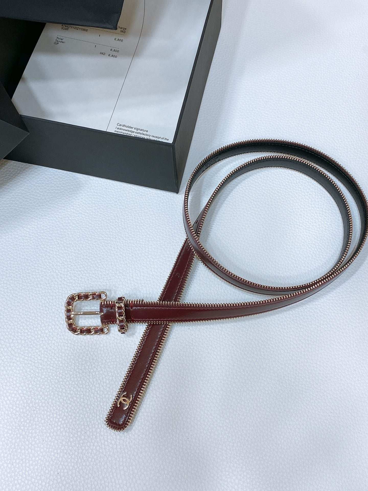 New Cha~nel Imported Shiny Leather 2.0cm Soft and Exquisite Belt