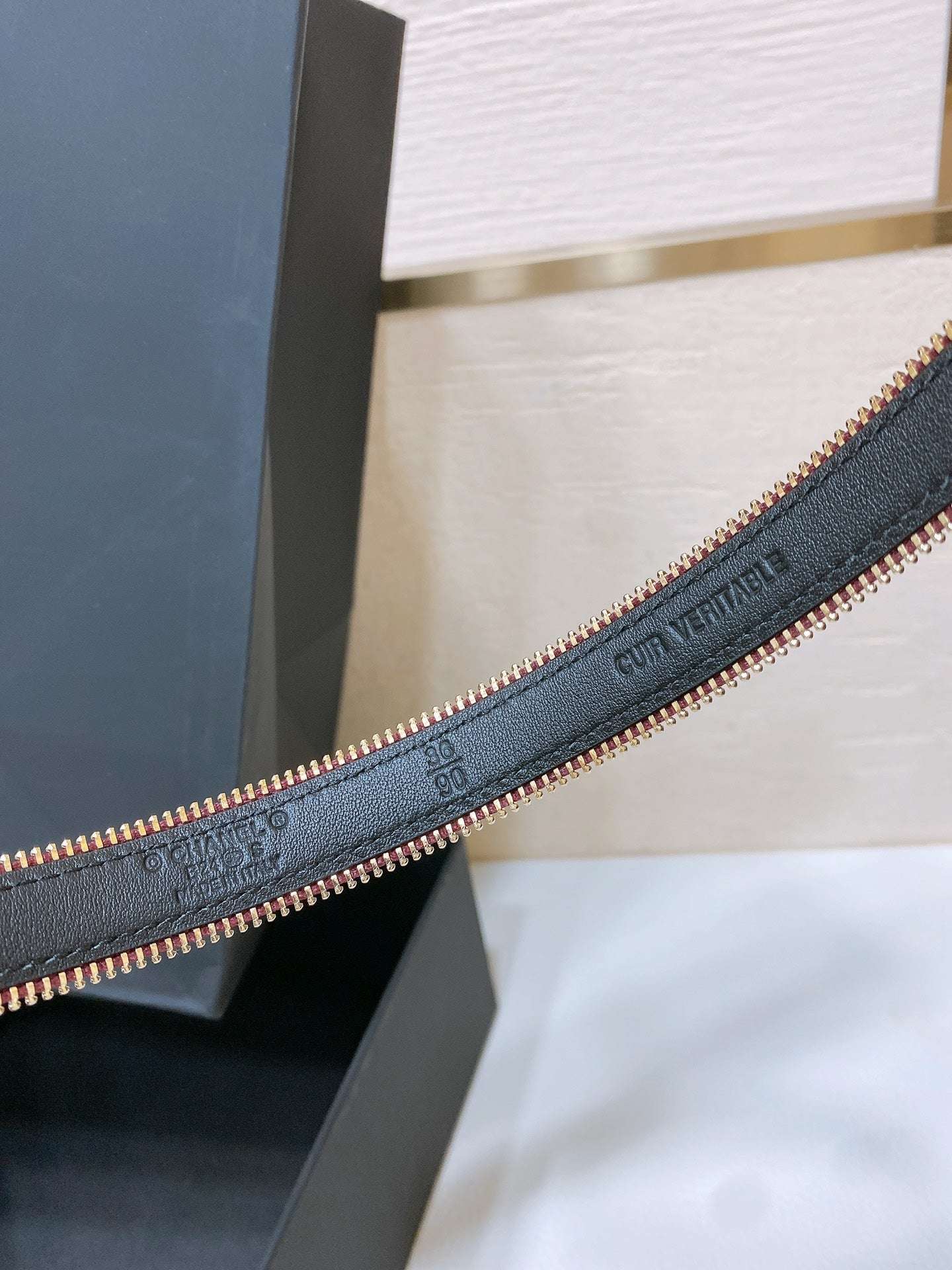 New Cha~nel Imported Shiny Leather 2.0cm Soft and Exquisite Belt