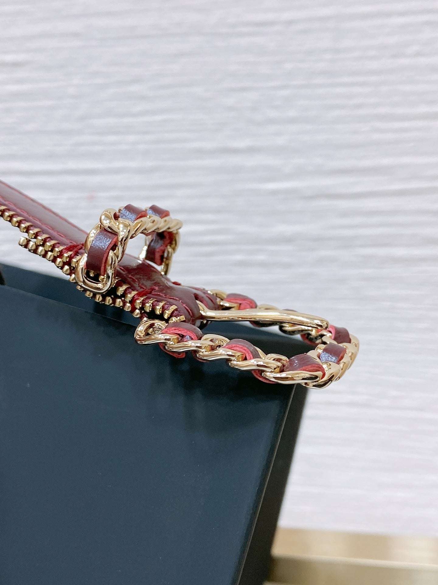 New Cha~nel Imported Shiny Leather 2.0cm Soft and Exquisite Belt