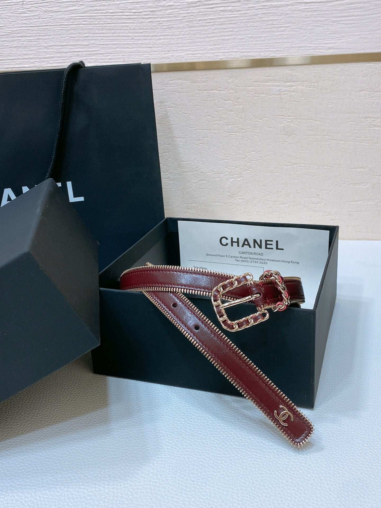 New Cha~nel Imported Shiny Leather 2.0cm Soft and Exquisite Belt