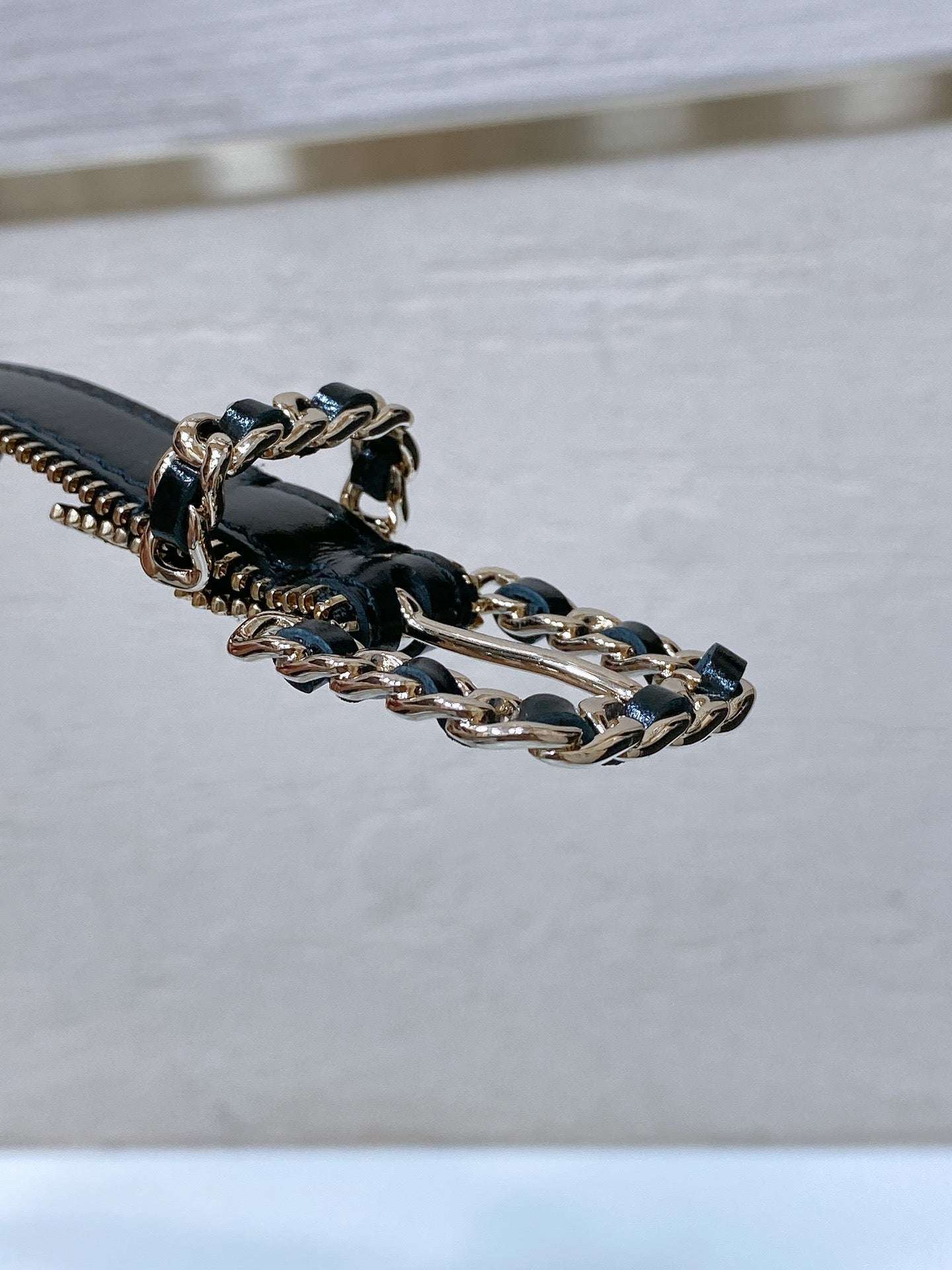 New Cha~nel Imported Shiny Leather 2.0cm Soft and Exquisite Belt
