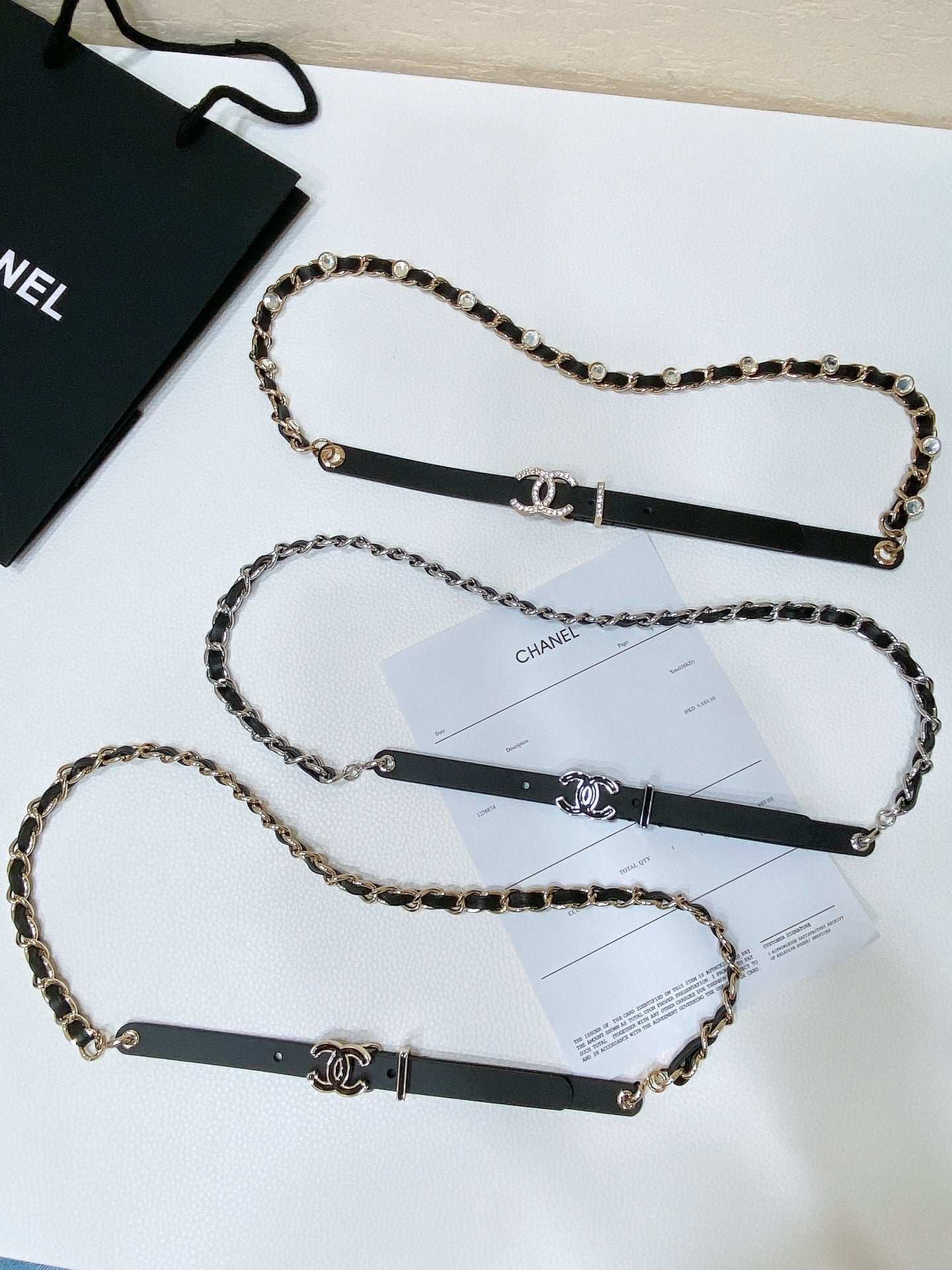 New Cha~nel imported shiny calf leather 1.5cm soft and exquisite touch fashionable belt
