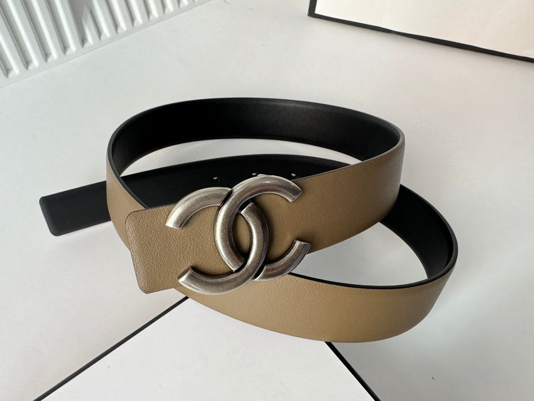 New Cha~nel Fashion Double sided Belt 3cm