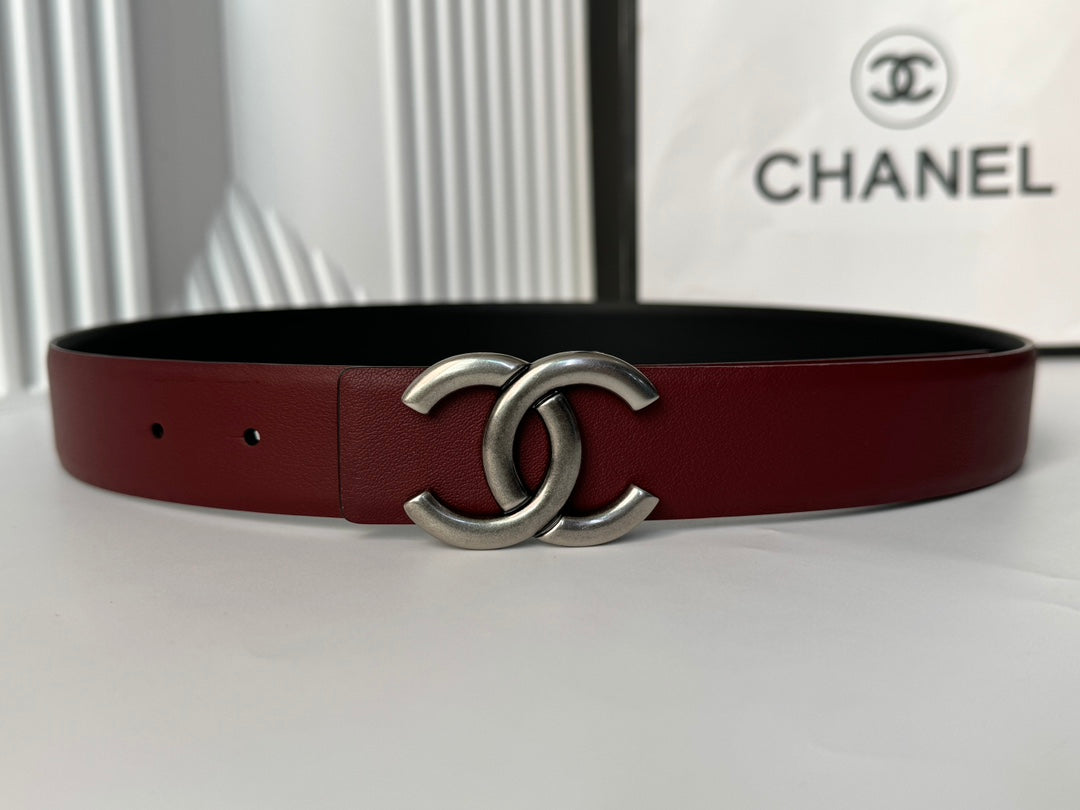 New Cha~nel Fashion Double sided Belt 3cm