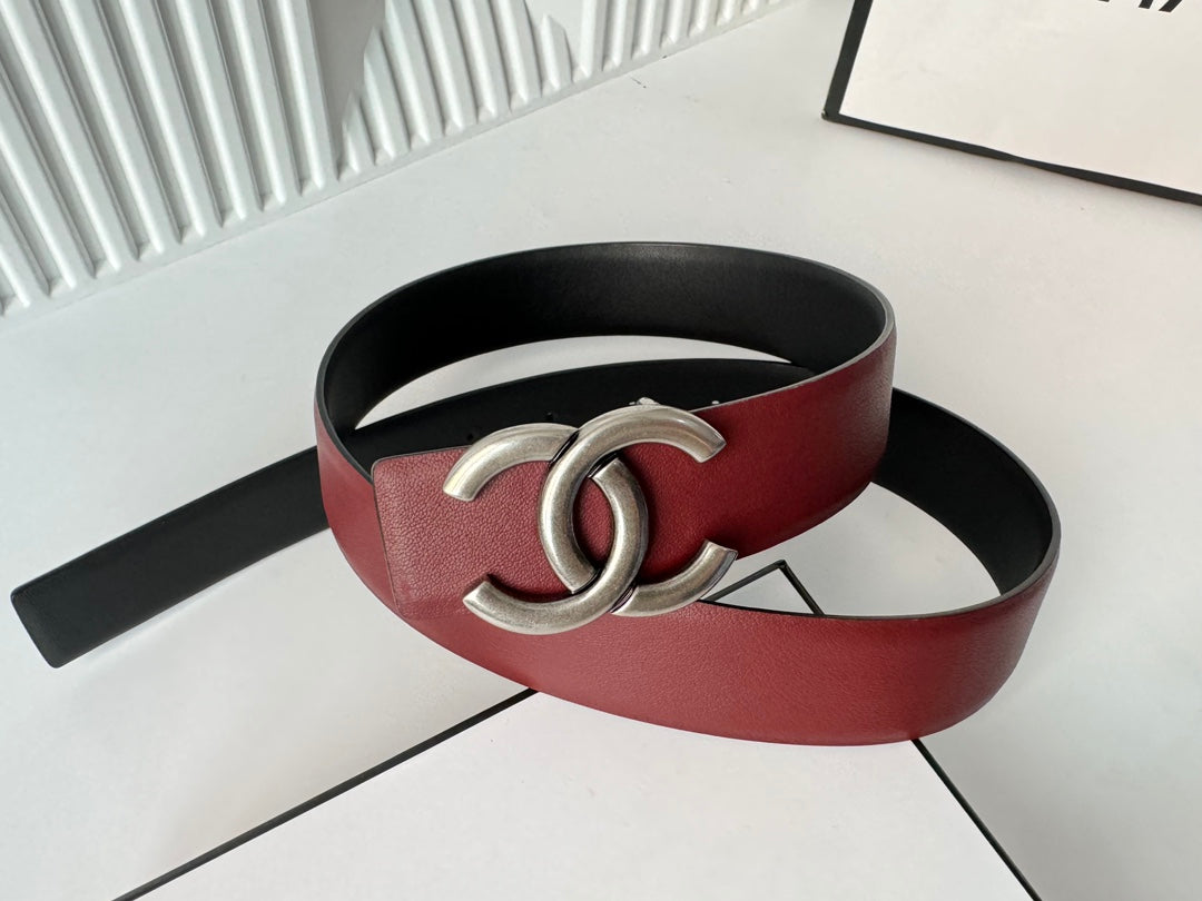 New Cha~nel Fashion Double sided Belt 3cm