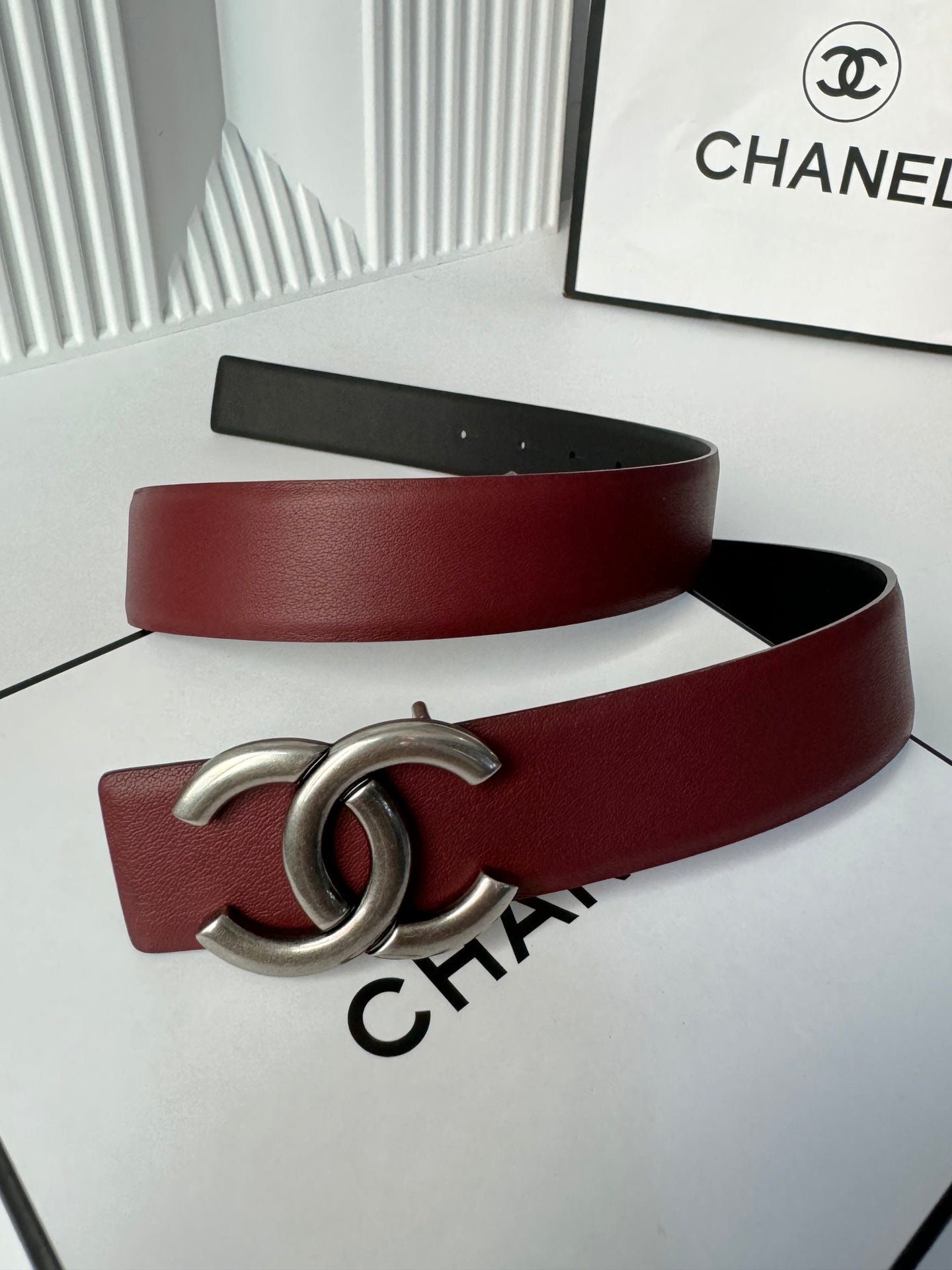 New Cha~nel Fashion Double sided Belt 3cm