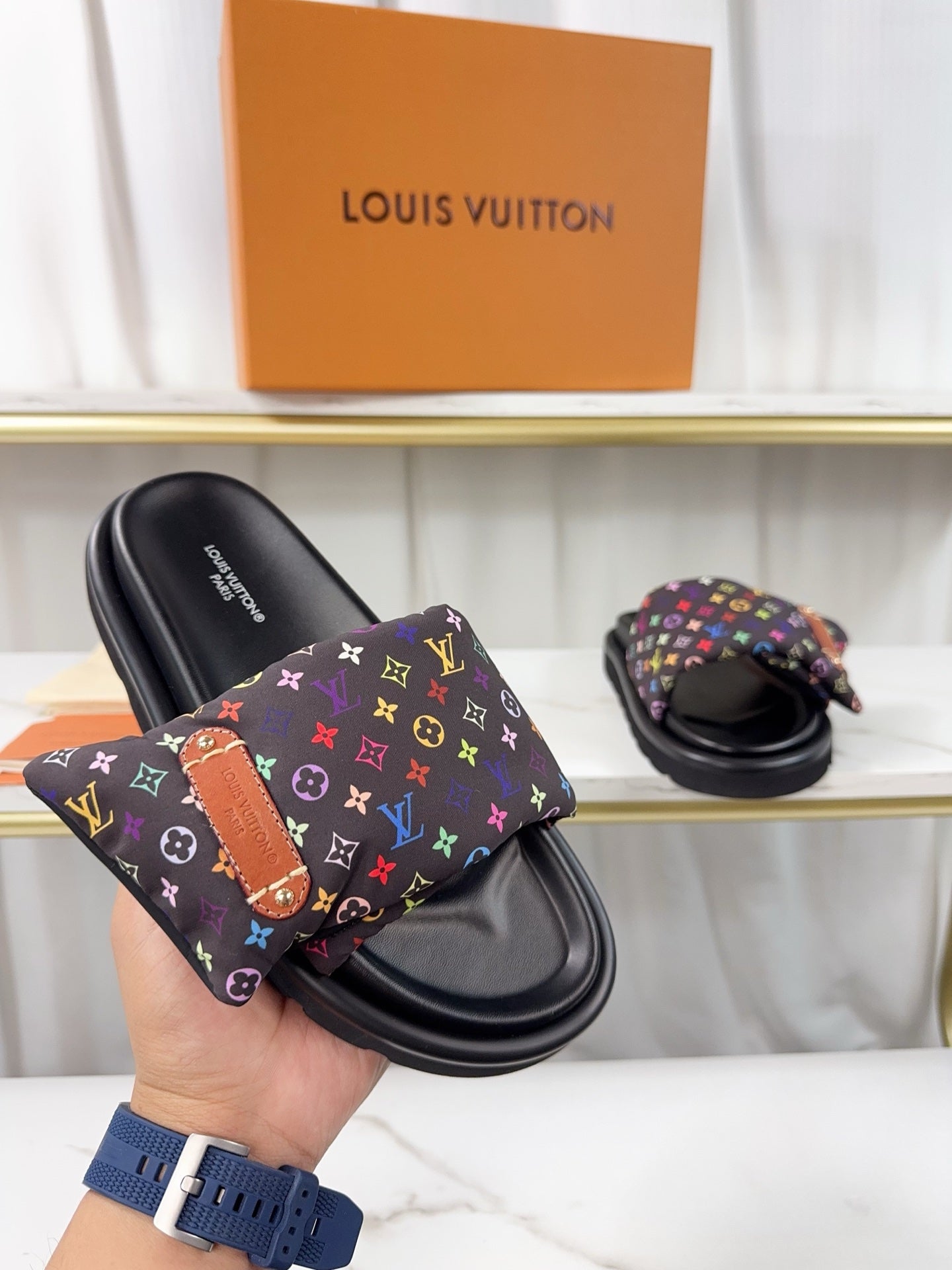 New luxury fashion pool pillow comfort Ladies' flat bottomed anti-skid slippers