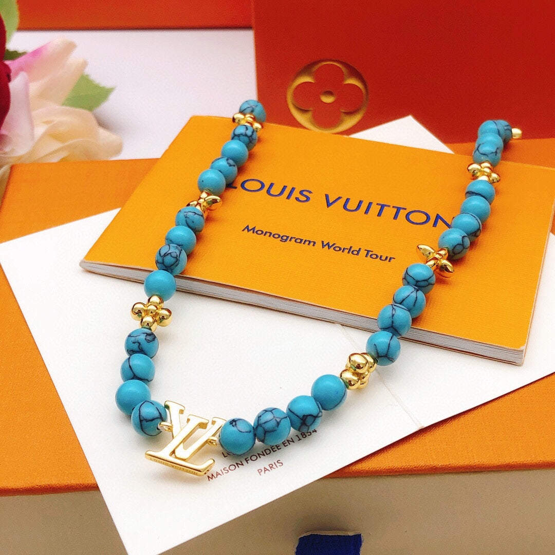 New Fashion Luxury Exquisite Women's Blue Pearl Necklace