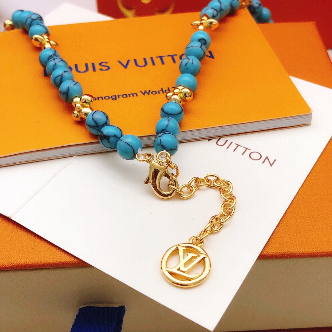 New Fashion Luxury Exquisite Women's Blue Pearl Necklace