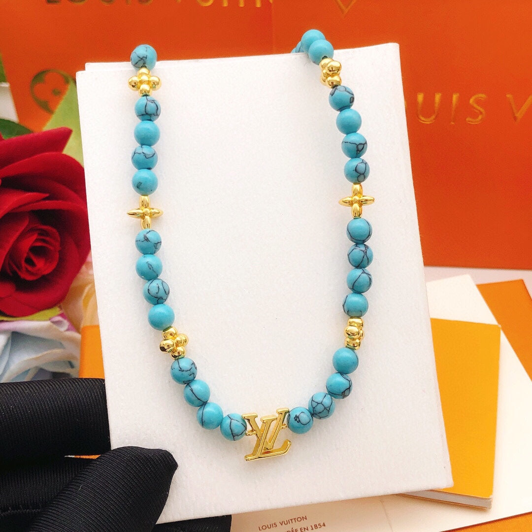 New Fashion Luxury Exquisite Women's Blue Pearl Necklace
