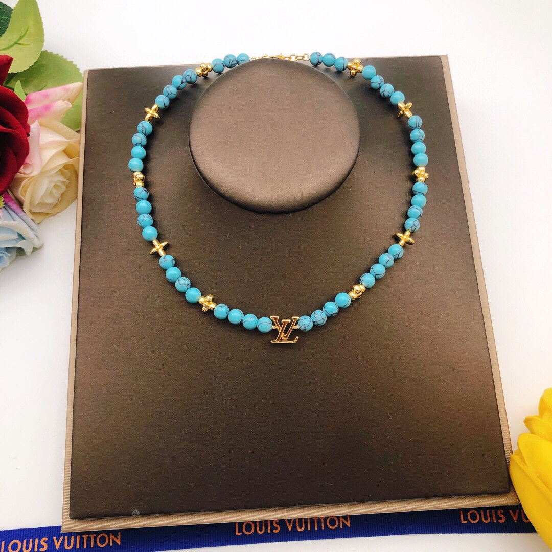 New Fashion Luxury Exquisite Women's Blue Pearl Necklace