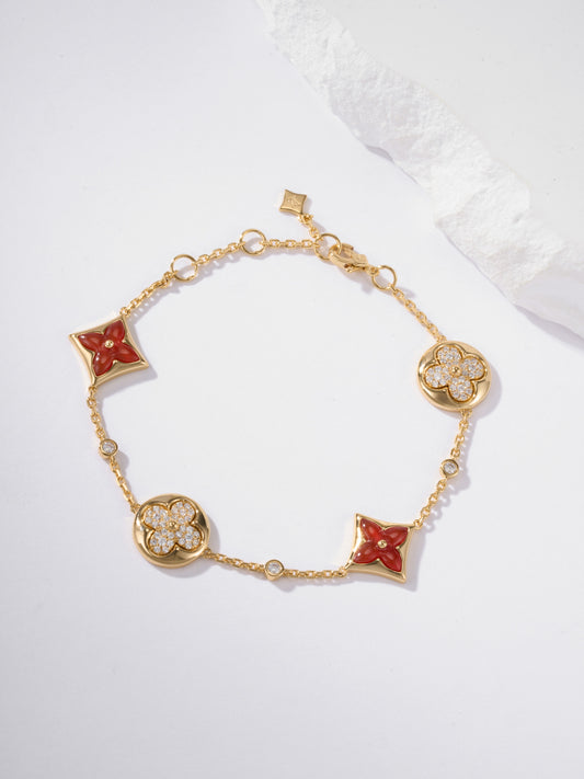 New Fashion Luxury Exquisite Women's Monogram Flower Bracelet