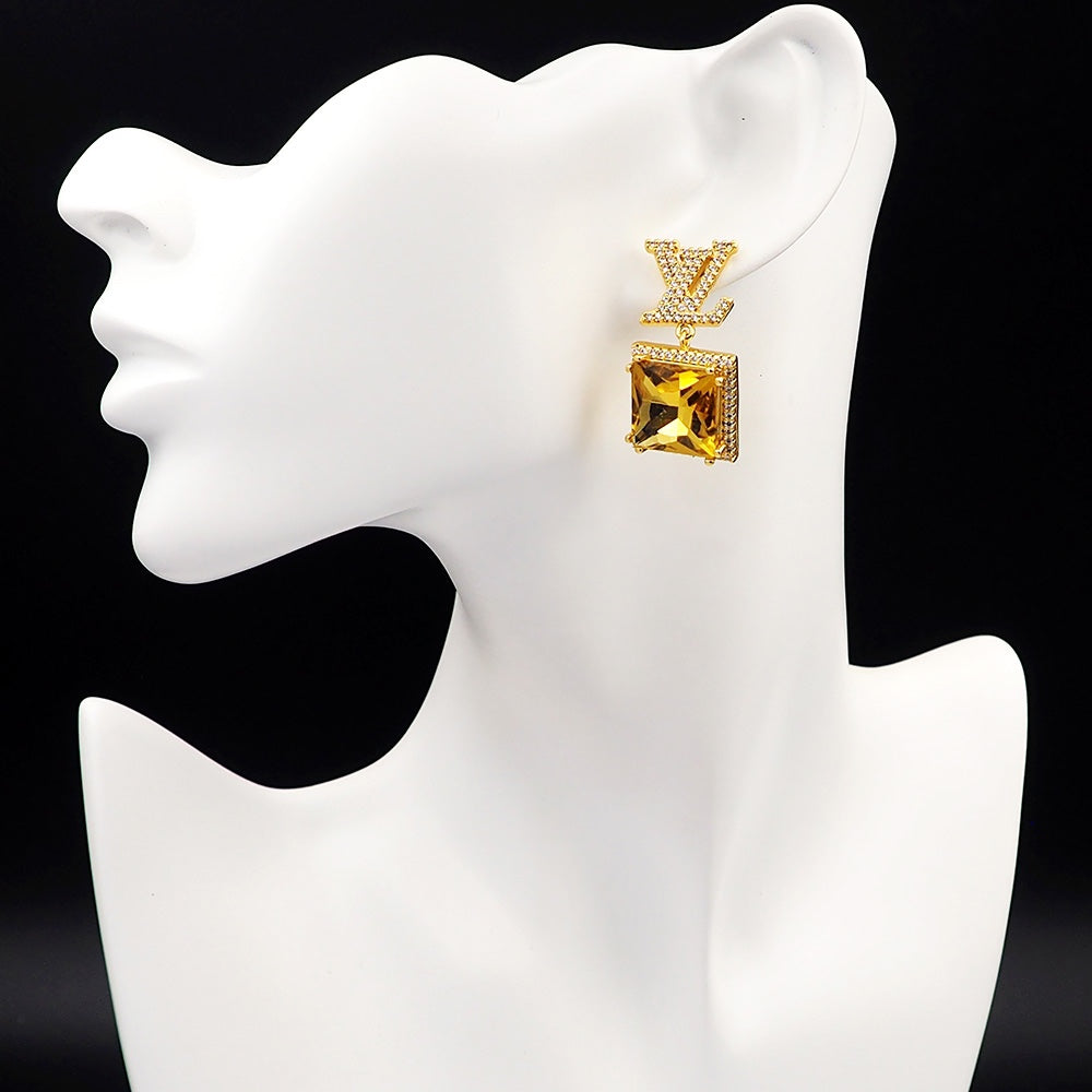 New Fashion light luxuries Exquisite Women's Paracise Stone  Earrings