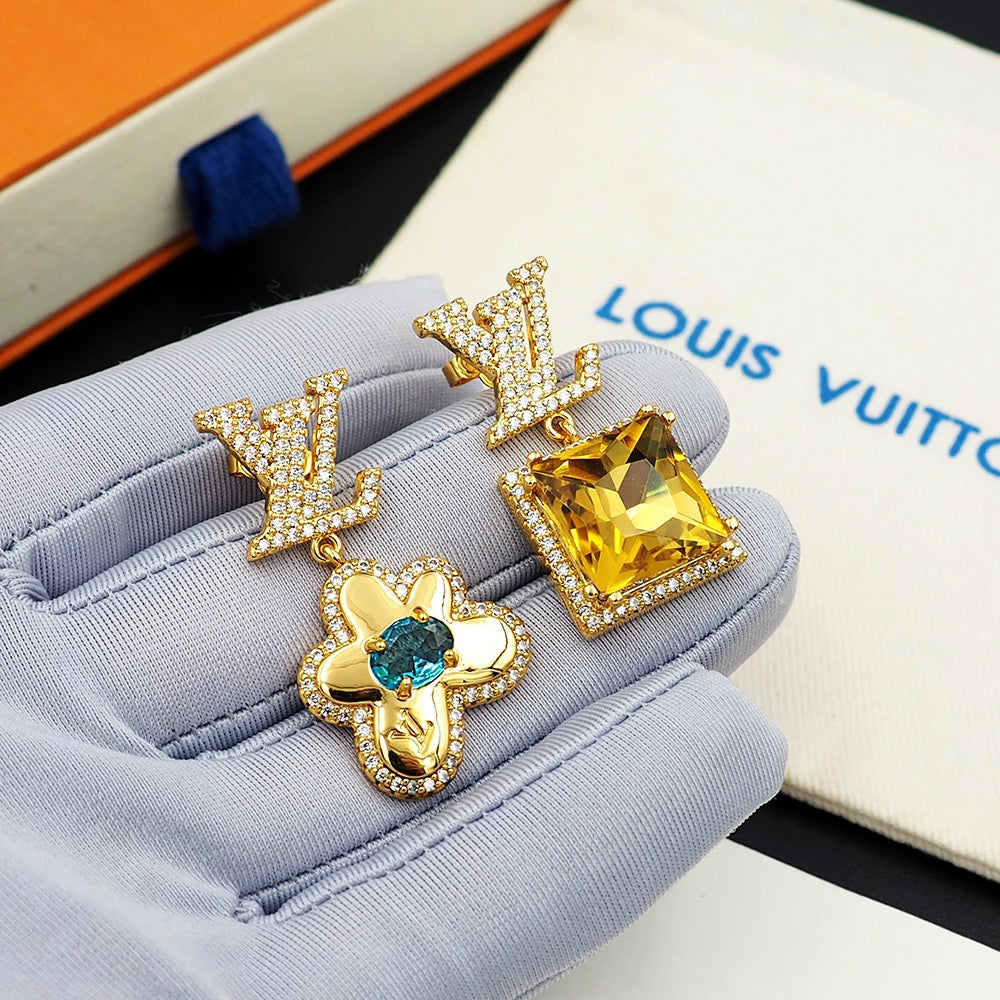 New Fashion light luxuries Exquisite Women's Paracise Stone  Earrings