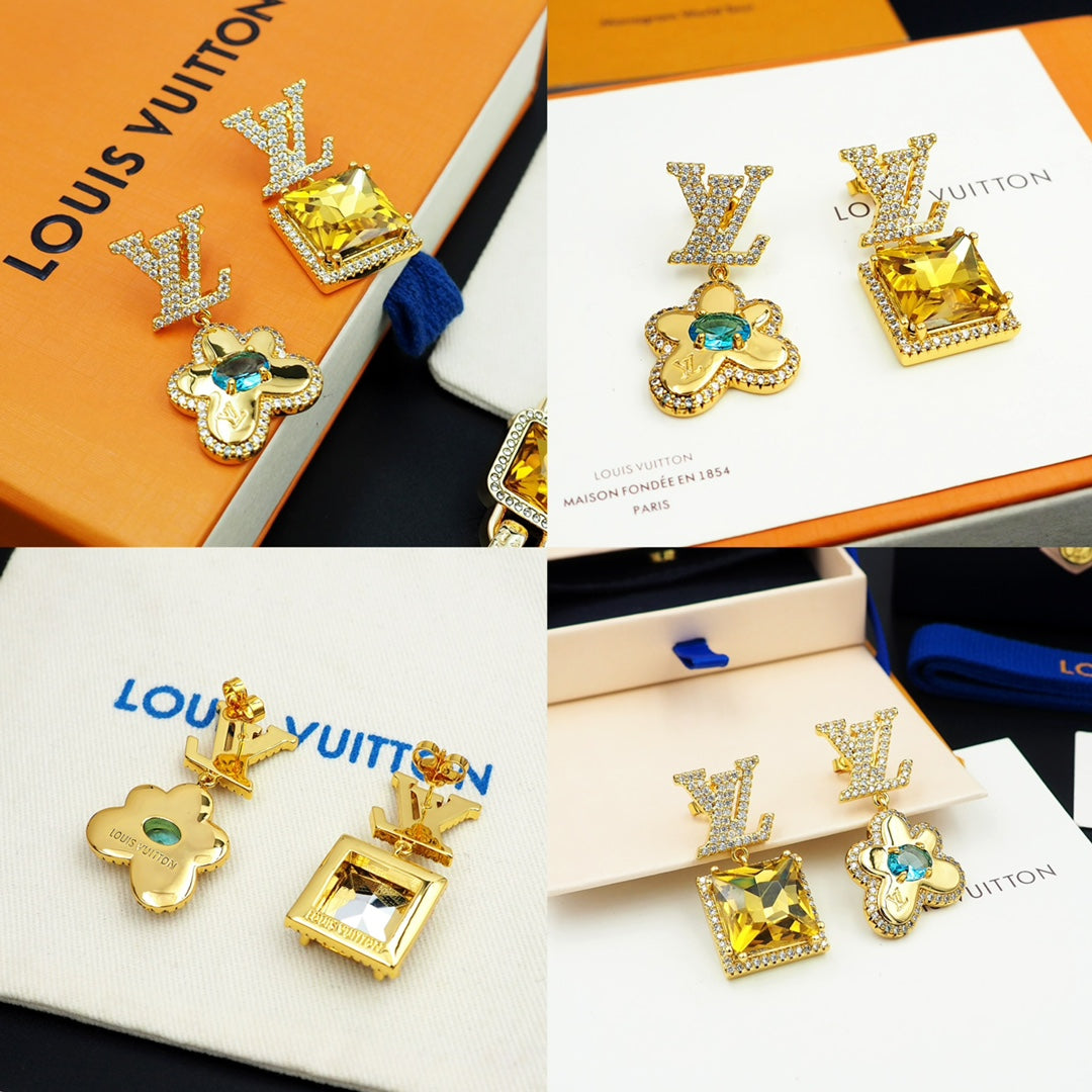 New Fashion light luxuries Exquisite Women's Paracise Stone  Earrings