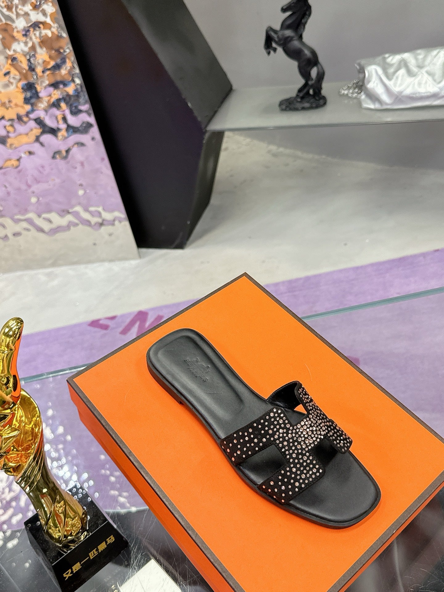 New luxury fashion Ladies' Set with diamonds slippers Oran sandals