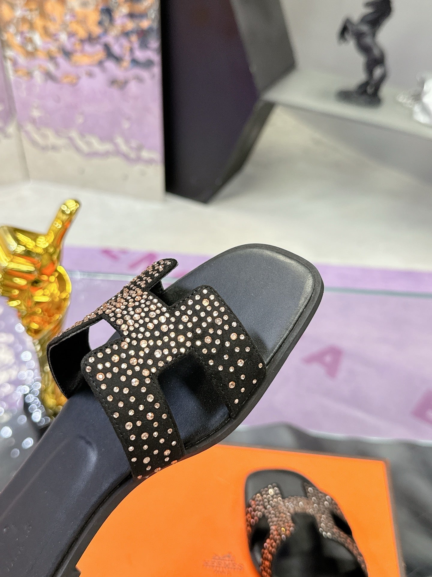 New luxury fashion Ladies' Set with diamonds slippers Oran sandals