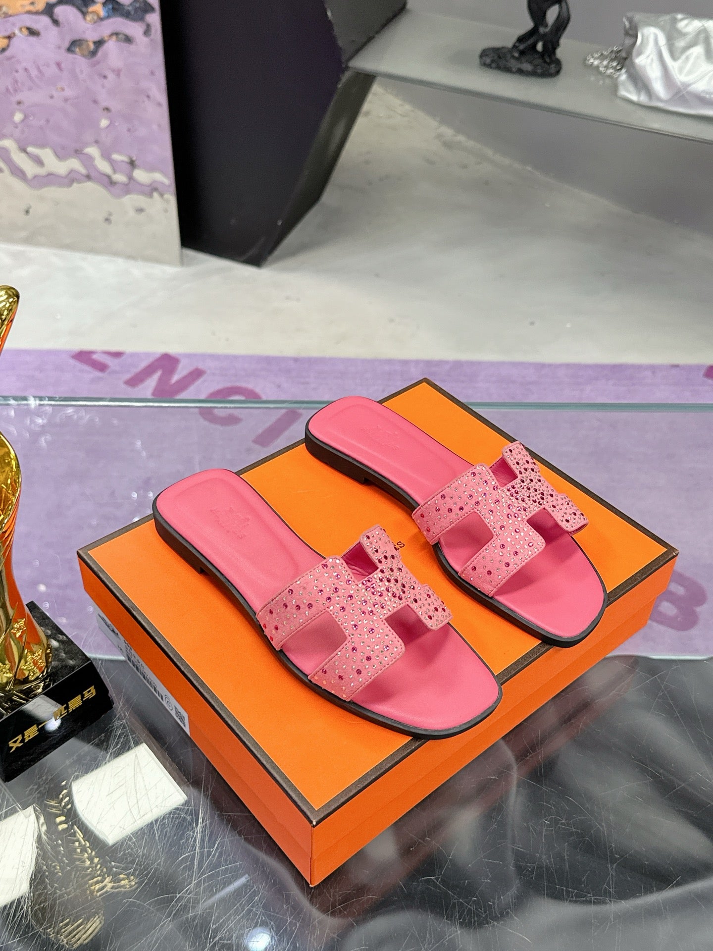 New luxury fashion Ladies' Set with diamonds slippers Oran sandals