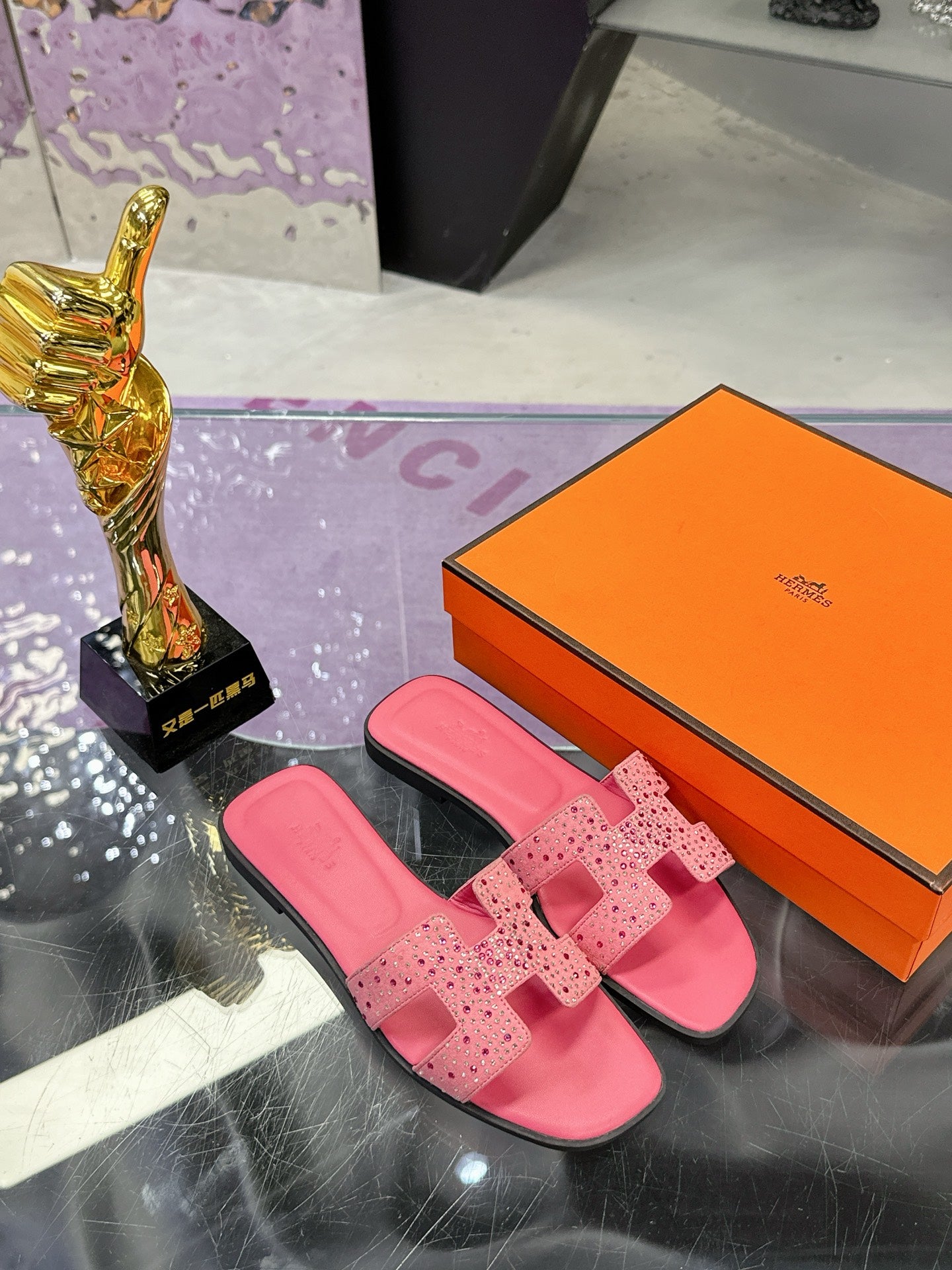 New luxury fashion Ladies' Set with diamonds slippers Oran sandals