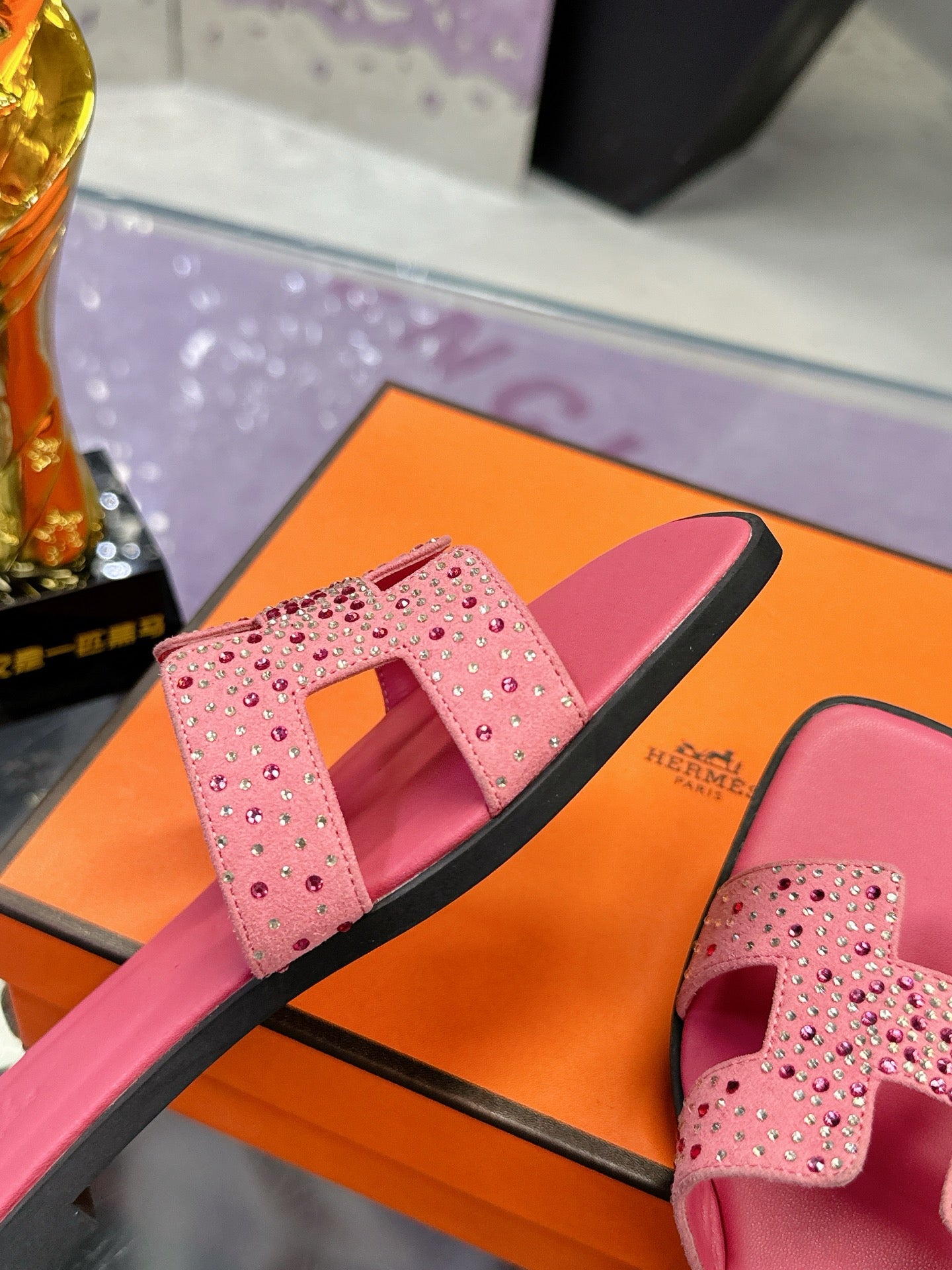 New luxury fashion Ladies' Set with diamonds slippers Oran sandals