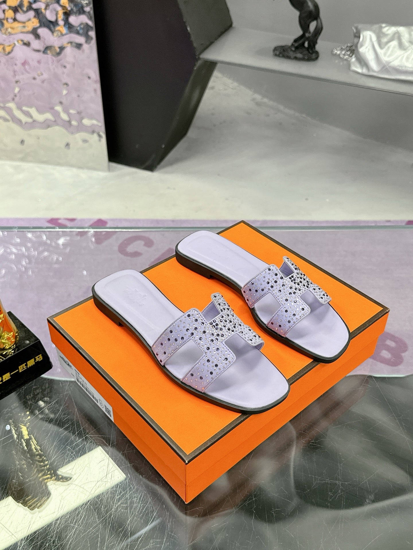 New luxury fashion Ladies' Set with diamonds slippers Oran sandals