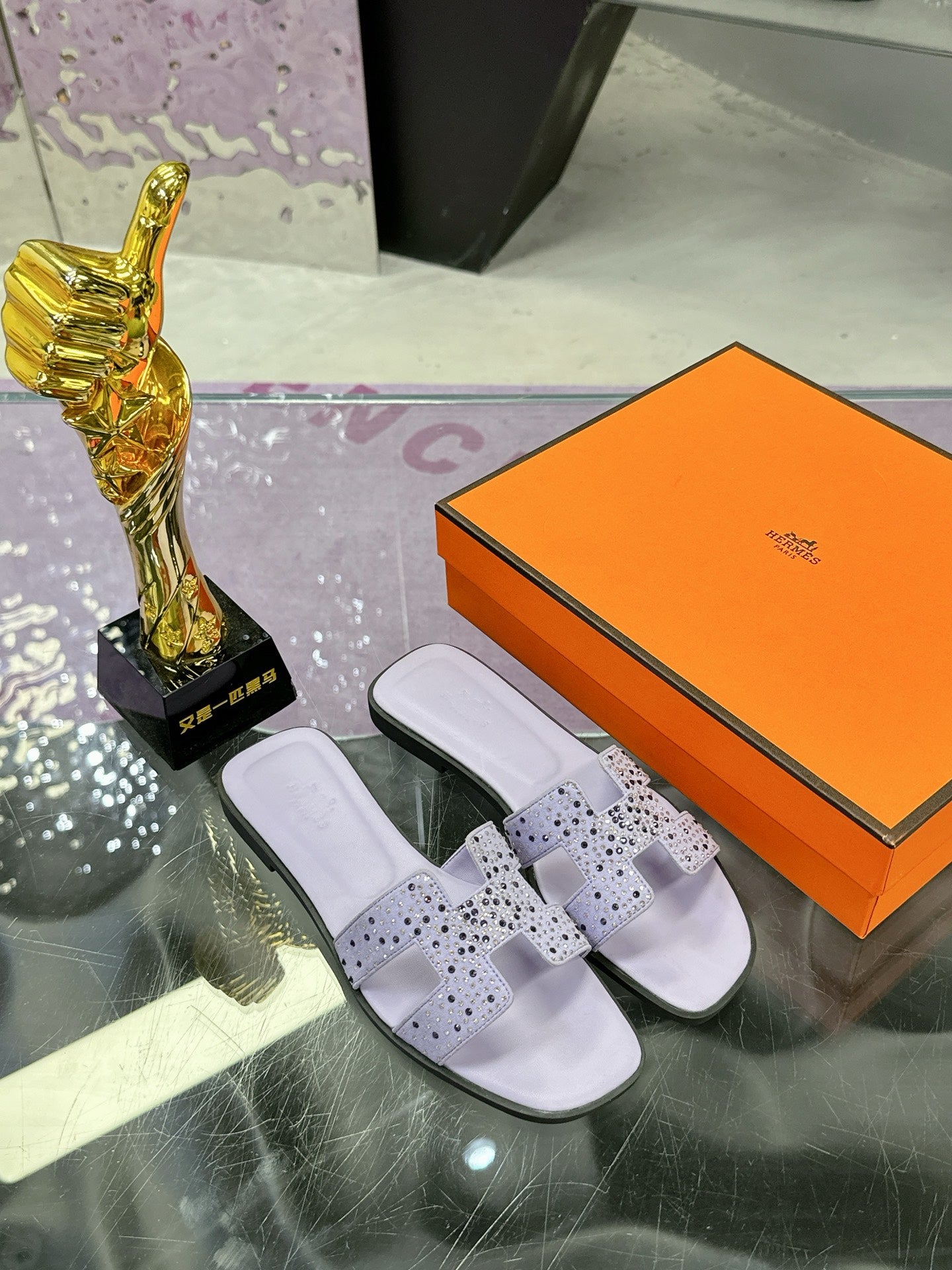 New luxury fashion Ladies' Set with diamonds slippers Oran sandals