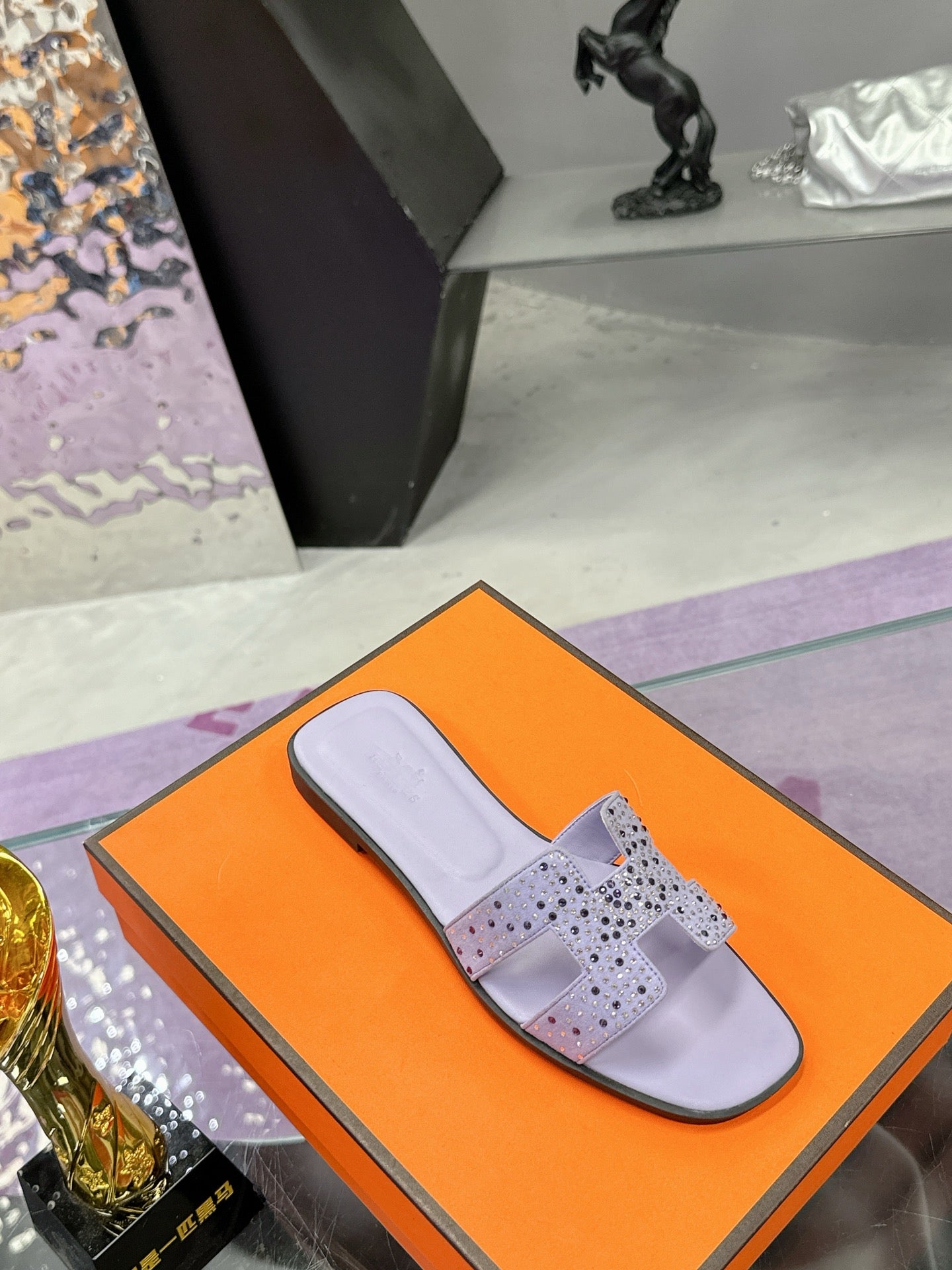 New luxury fashion Ladies' Set with diamonds slippers Oran sandals