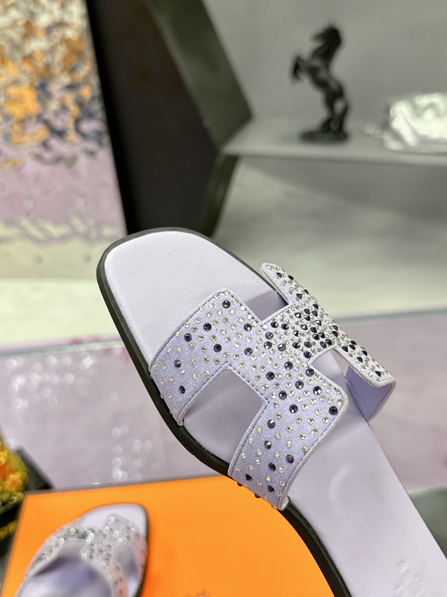 New luxury fashion Ladies' Set with diamonds slippers Oran sandals