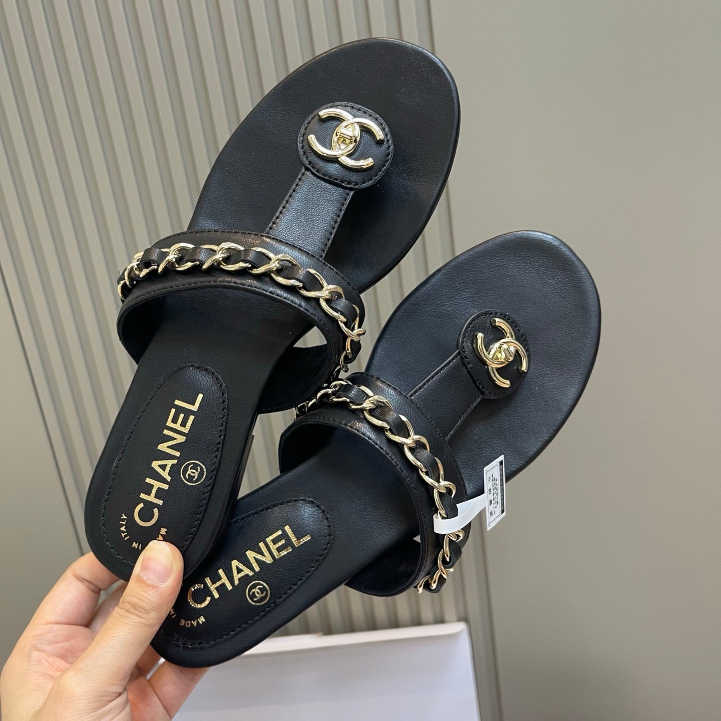 New luxury fashion Double C "logo" chain sandals