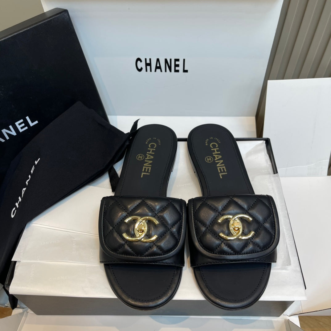 New luxury fashion Lingge backpack buckle slippers