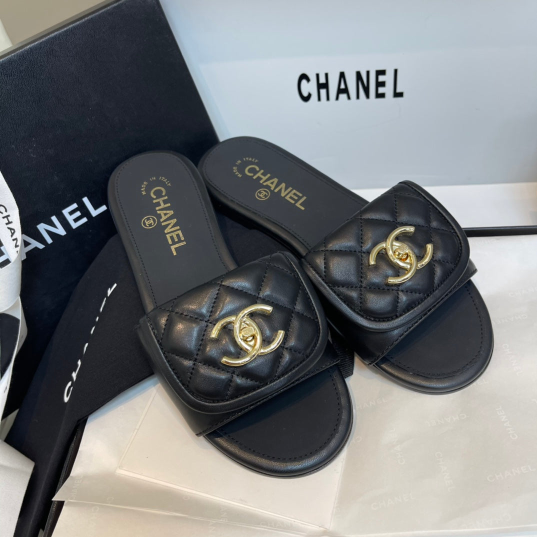 New luxury fashion Lingge backpack buckle slippers