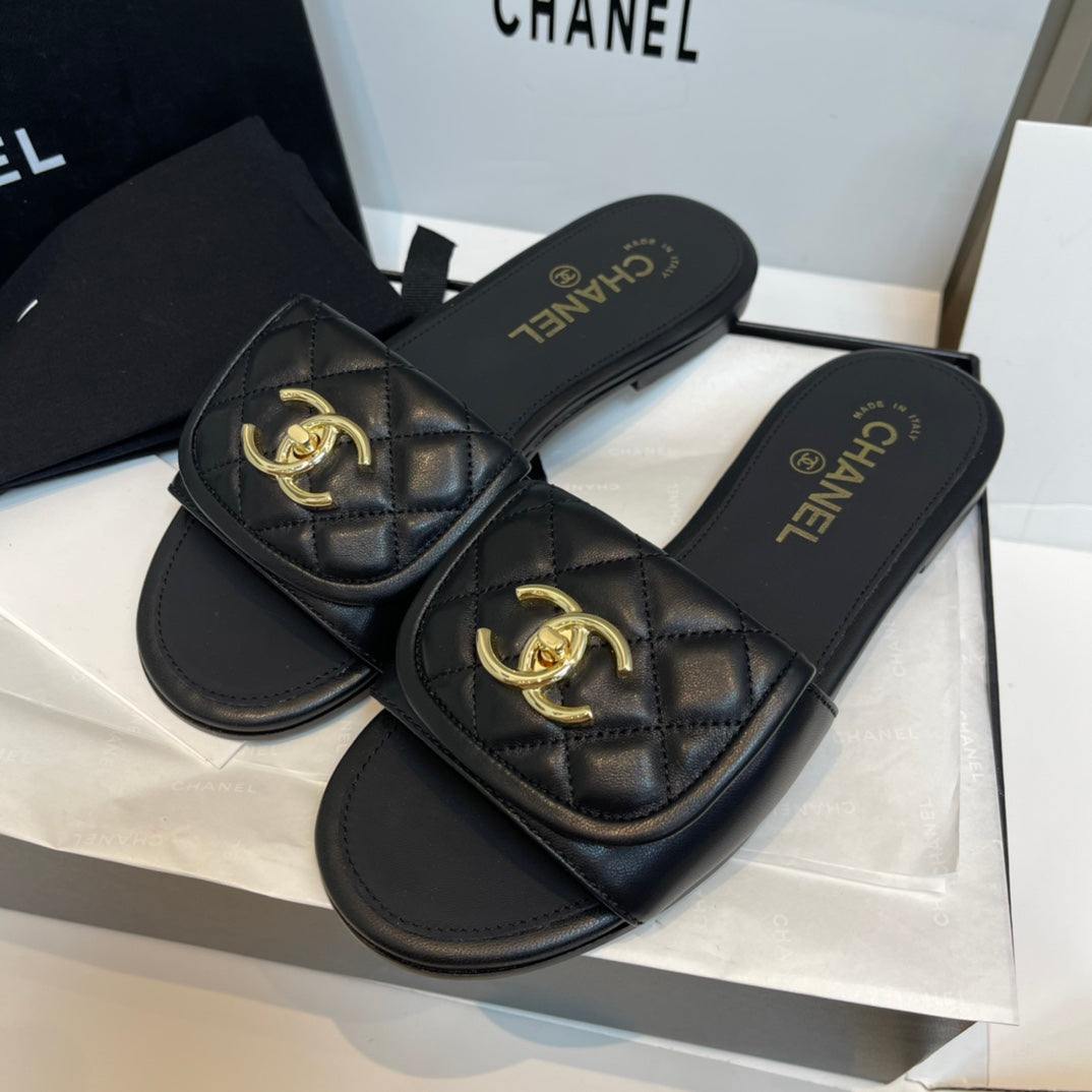 New luxury fashion Lingge backpack buckle slippers
