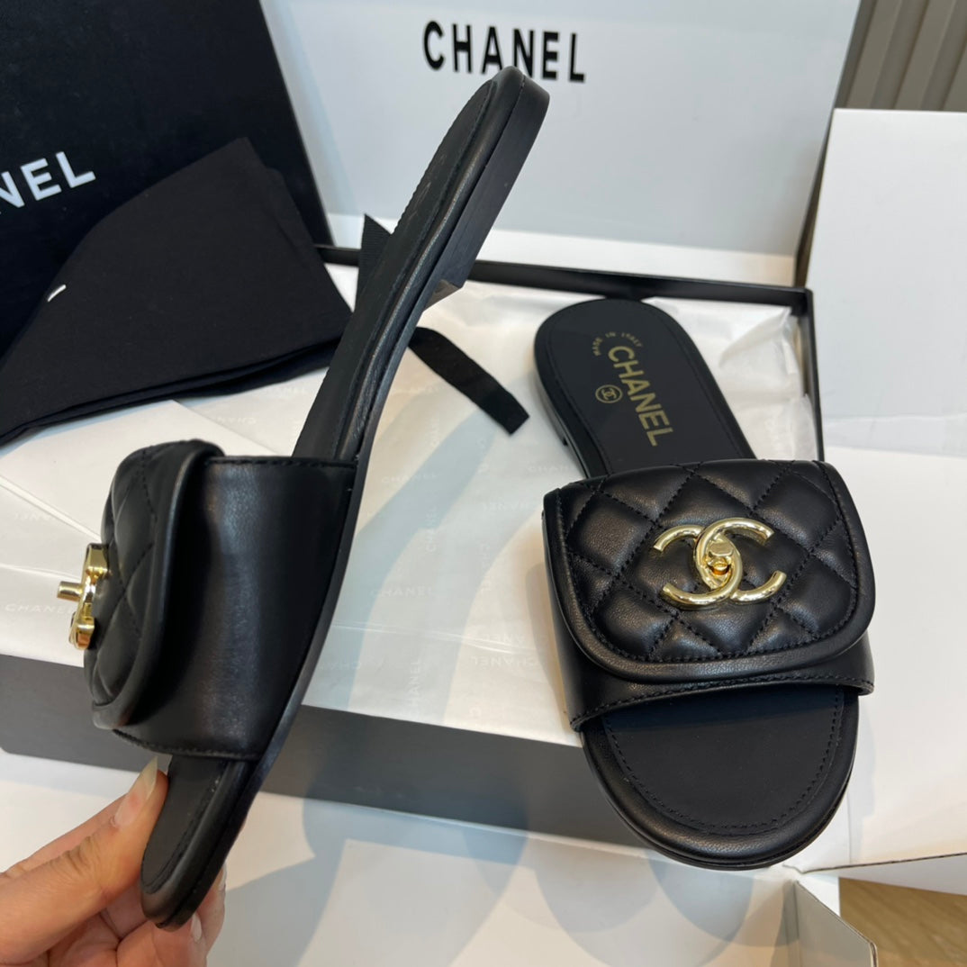 New luxury fashion Lingge backpack buckle slippers