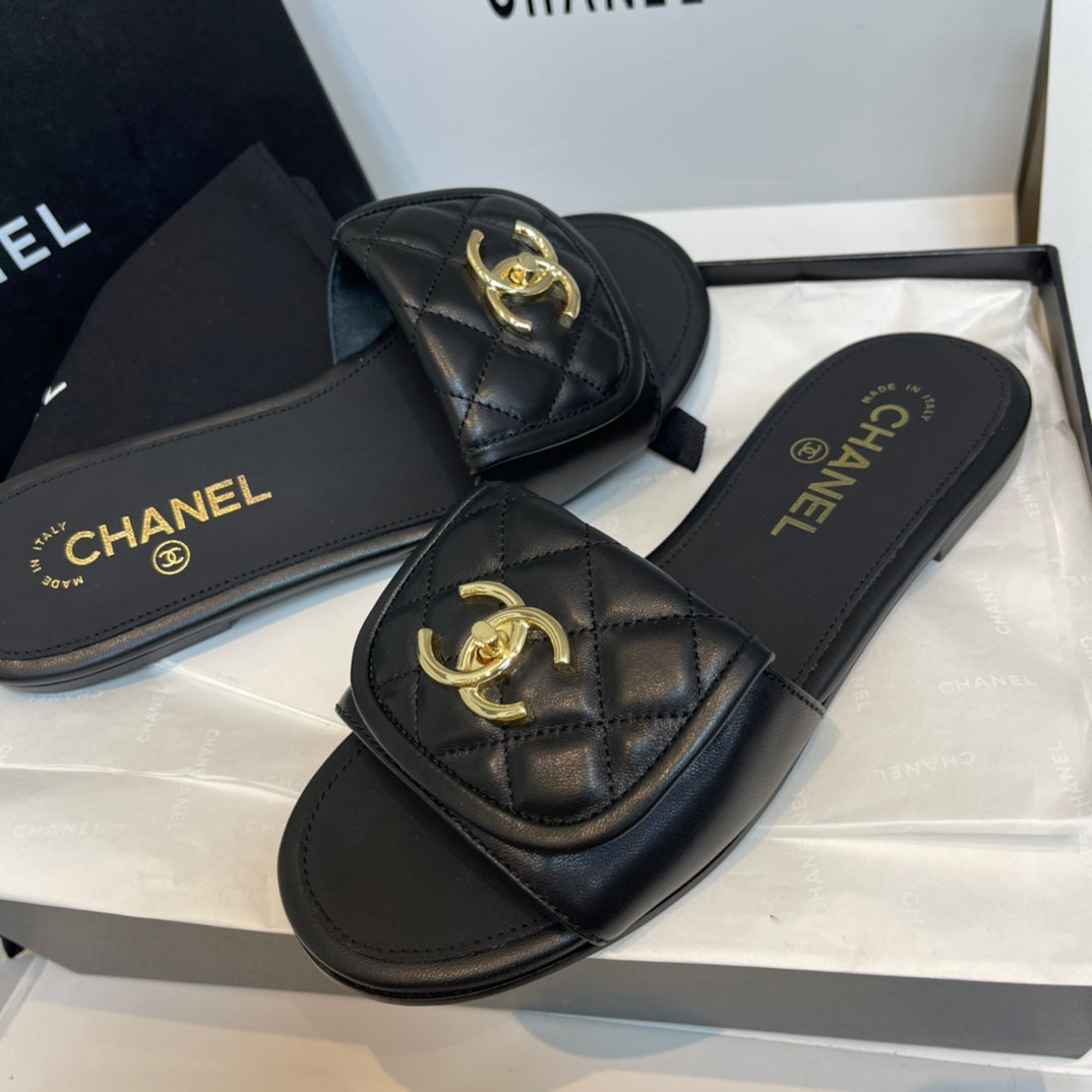New luxury fashion Lingge backpack buckle slippers