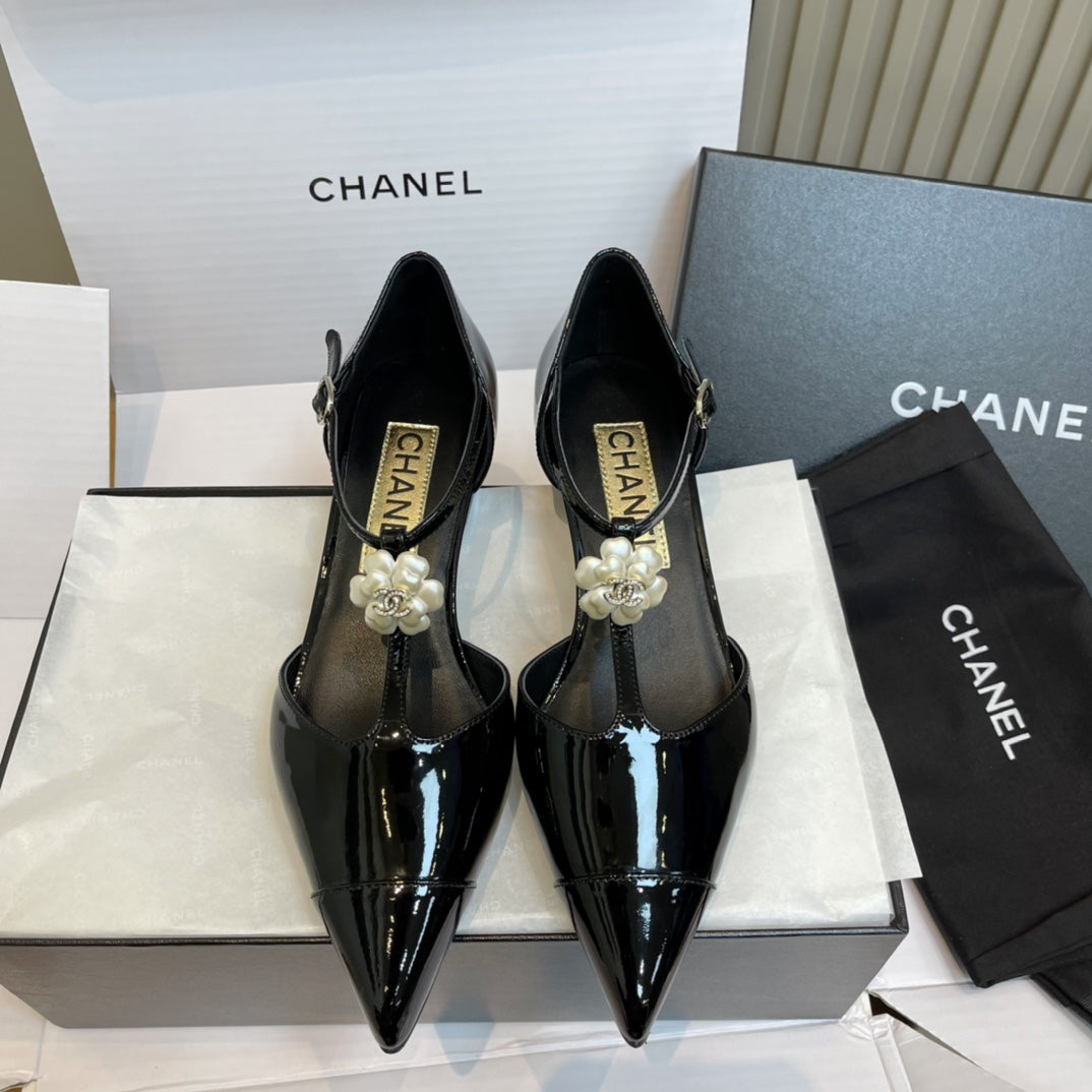 New luxury fashion Double C "logo" ladies high heels 4.5CM