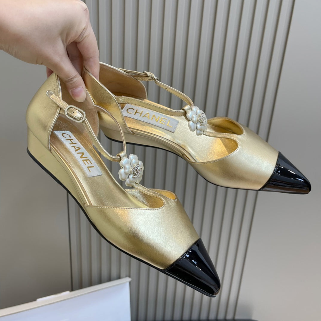 New luxury fashion Double C "logo" ladies high heels 4.5CM