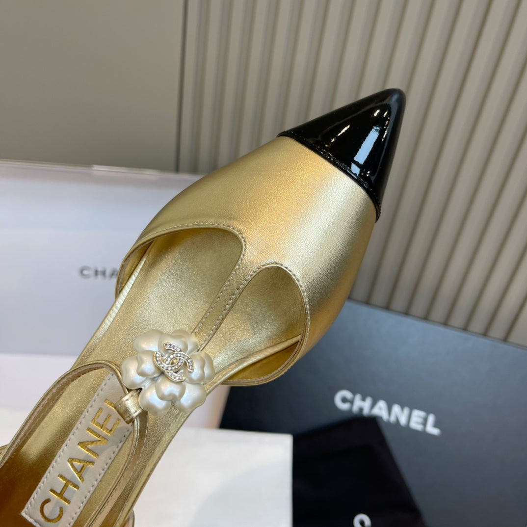 New luxury fashion Double C "logo" ladies high heels 4.5CM